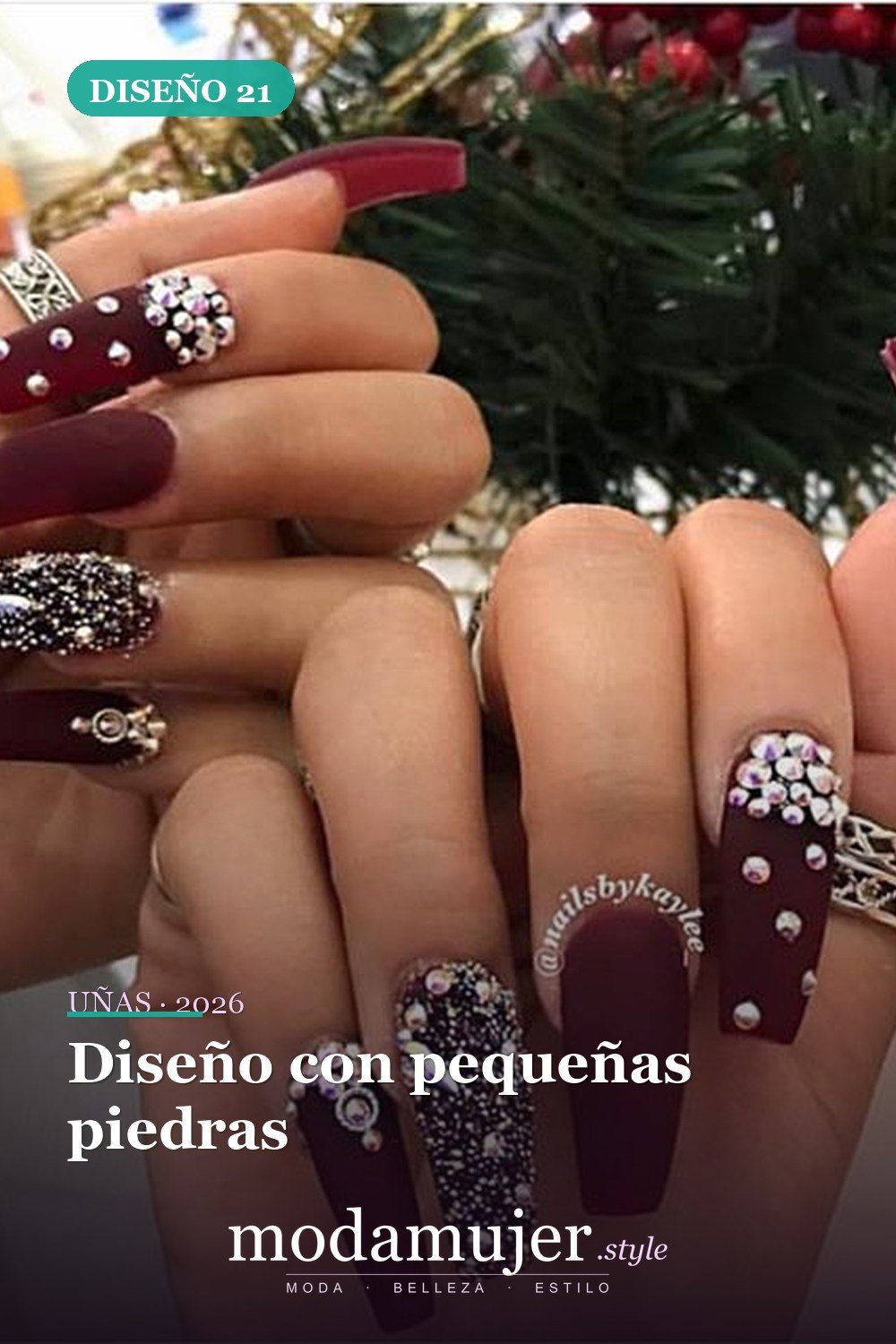 Diseño con pequeñas piedras — 73 fotos inspiradas en diseño de uñas