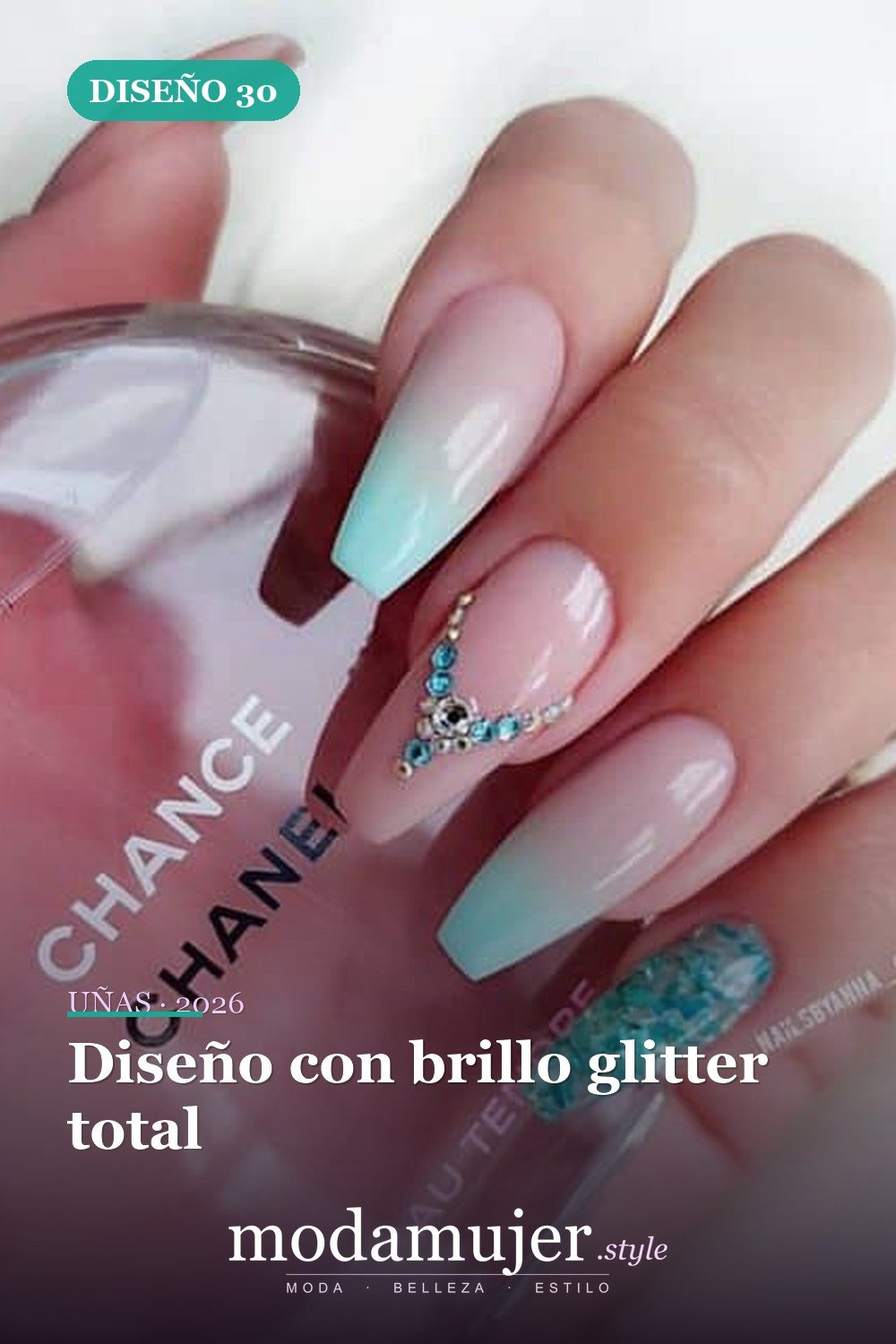 Diseño con brillo glitter total — 73 fotos inspiradas en diseño de uñas