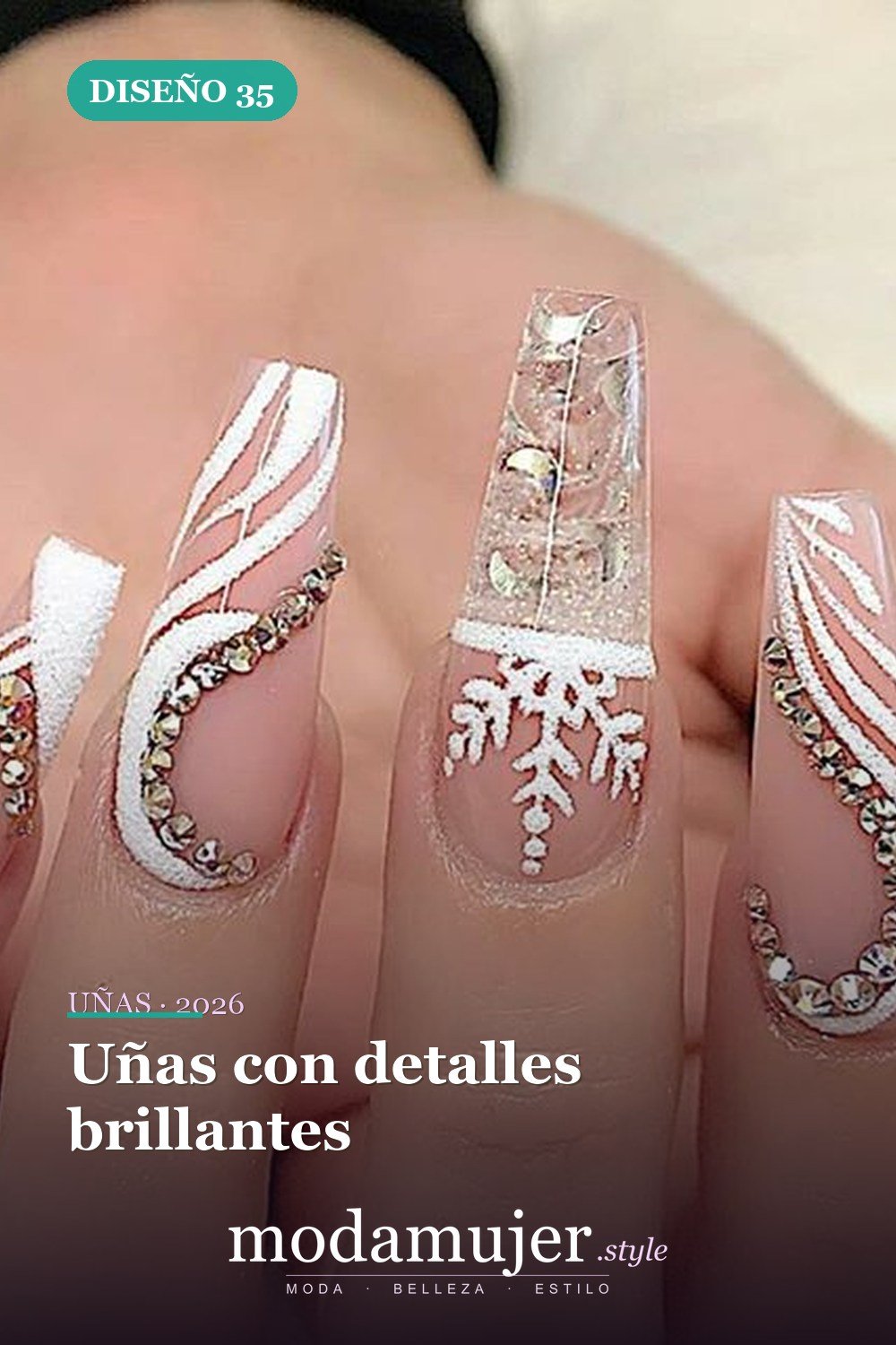 Uñas con detalles brillantes — 73 fotos inspiradas en diseño de uñas