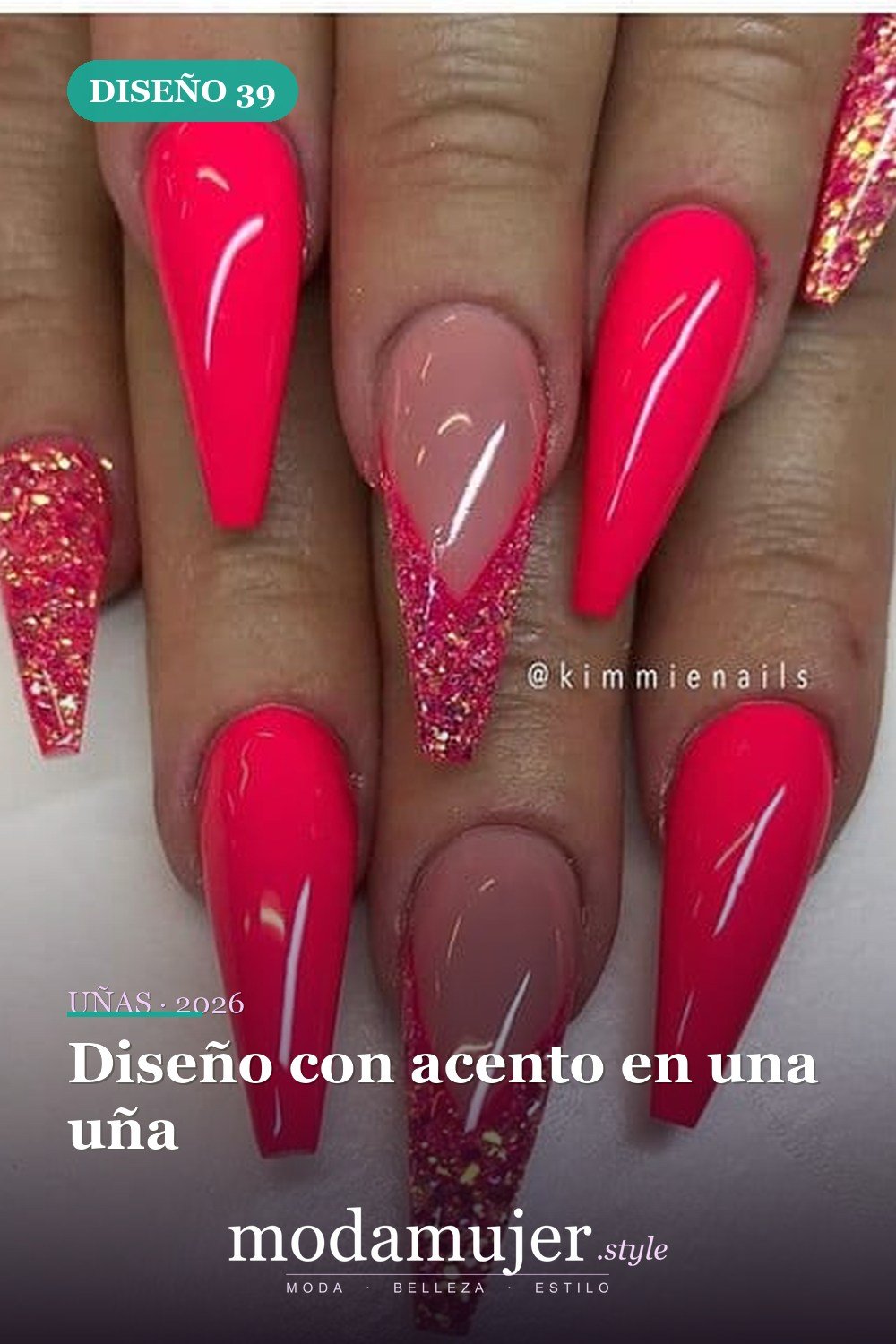 Diseño con acento en una uña — 73 fotos inspiradas en diseño de uñas