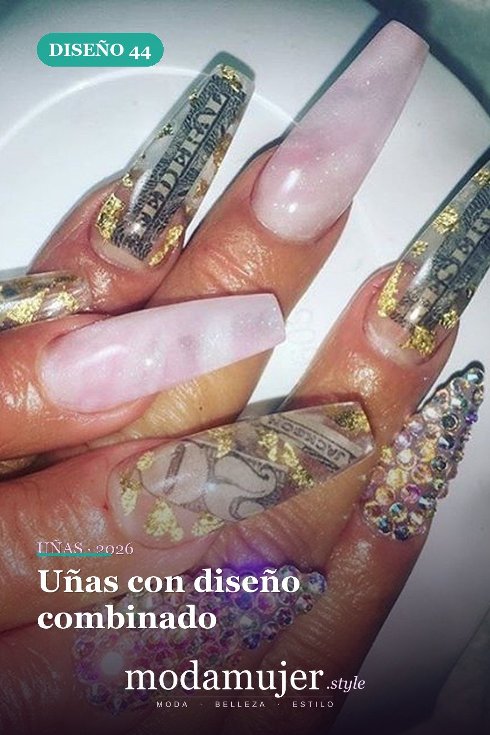 Uñas con diseño combinado — 73 fotos inspiradas en diseño de uñas