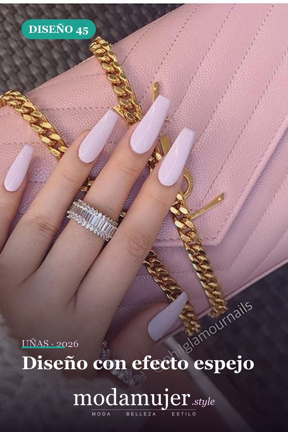 Diseño con efecto espejo — 73 fotos inspiradas en diseño de uñas