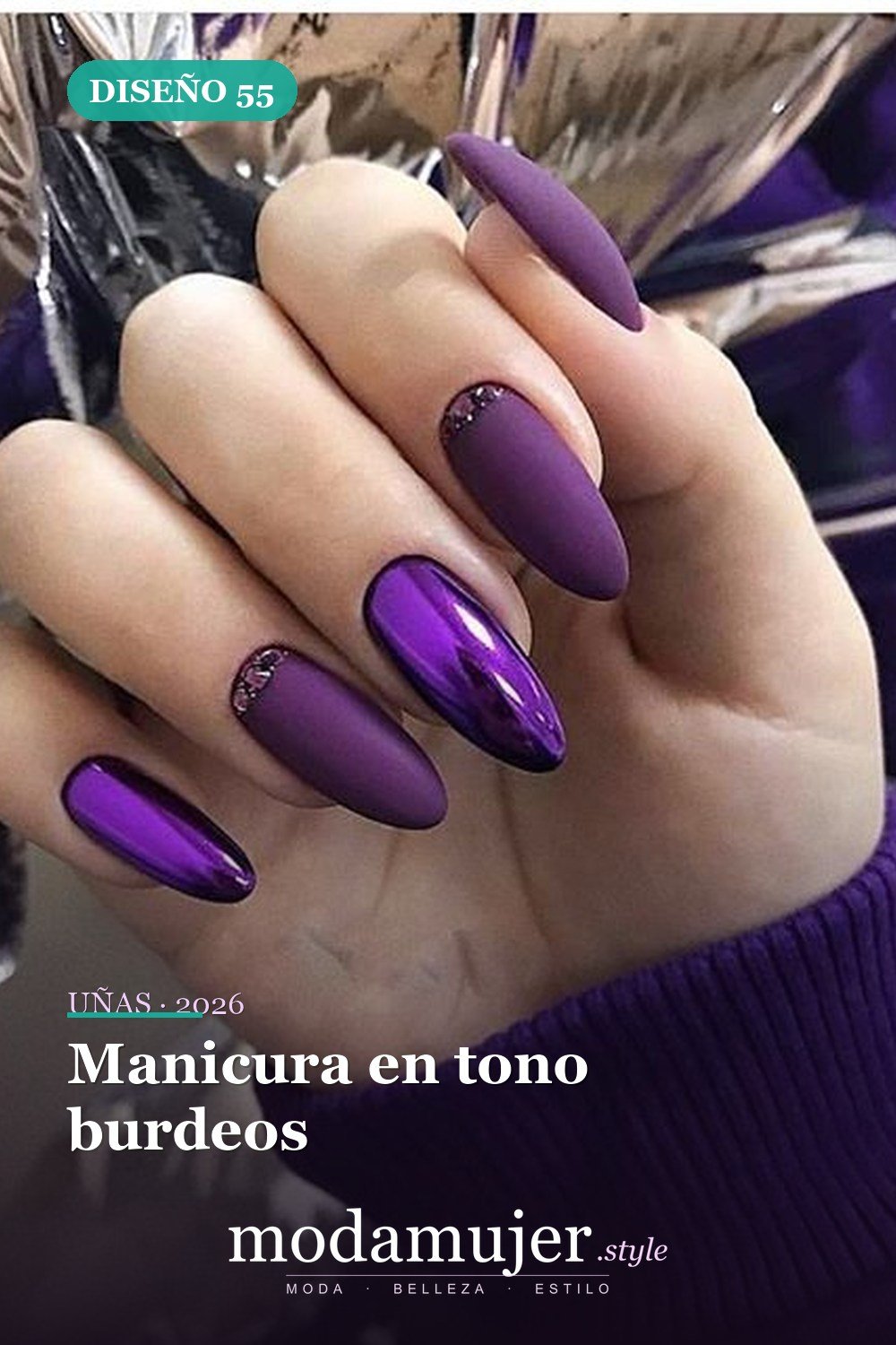 Manicura en tono burdeos — 73 fotos inspiradas en diseño de uñas