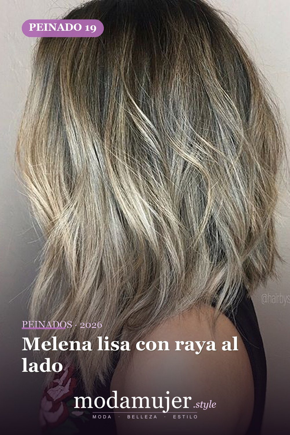 Melena lisa con raya al lado — 79 mejores y hermosos peinados de media longitud