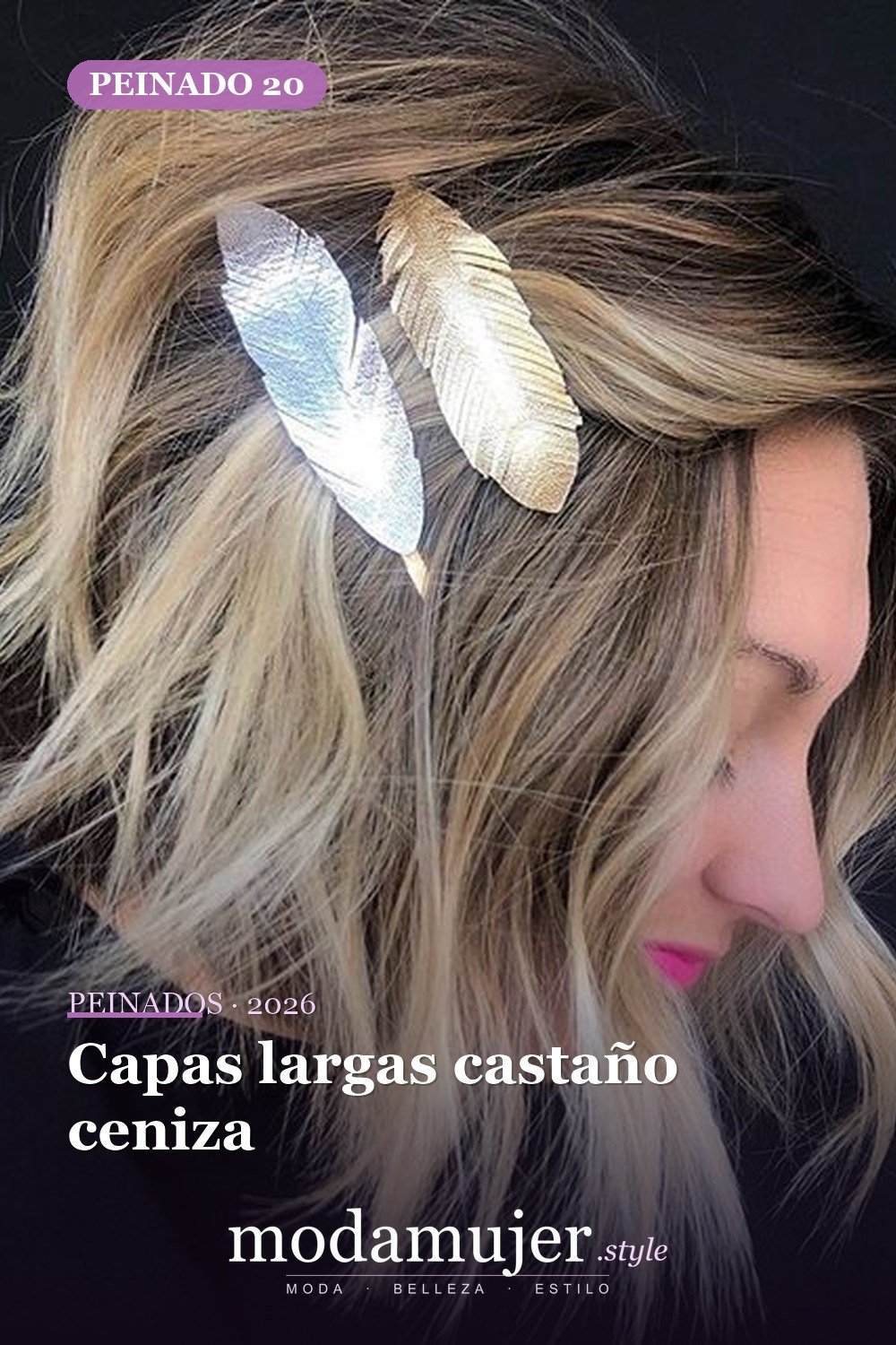 Capas largas castaño ceniza — 79 mejores y hermosos peinados de media longitud