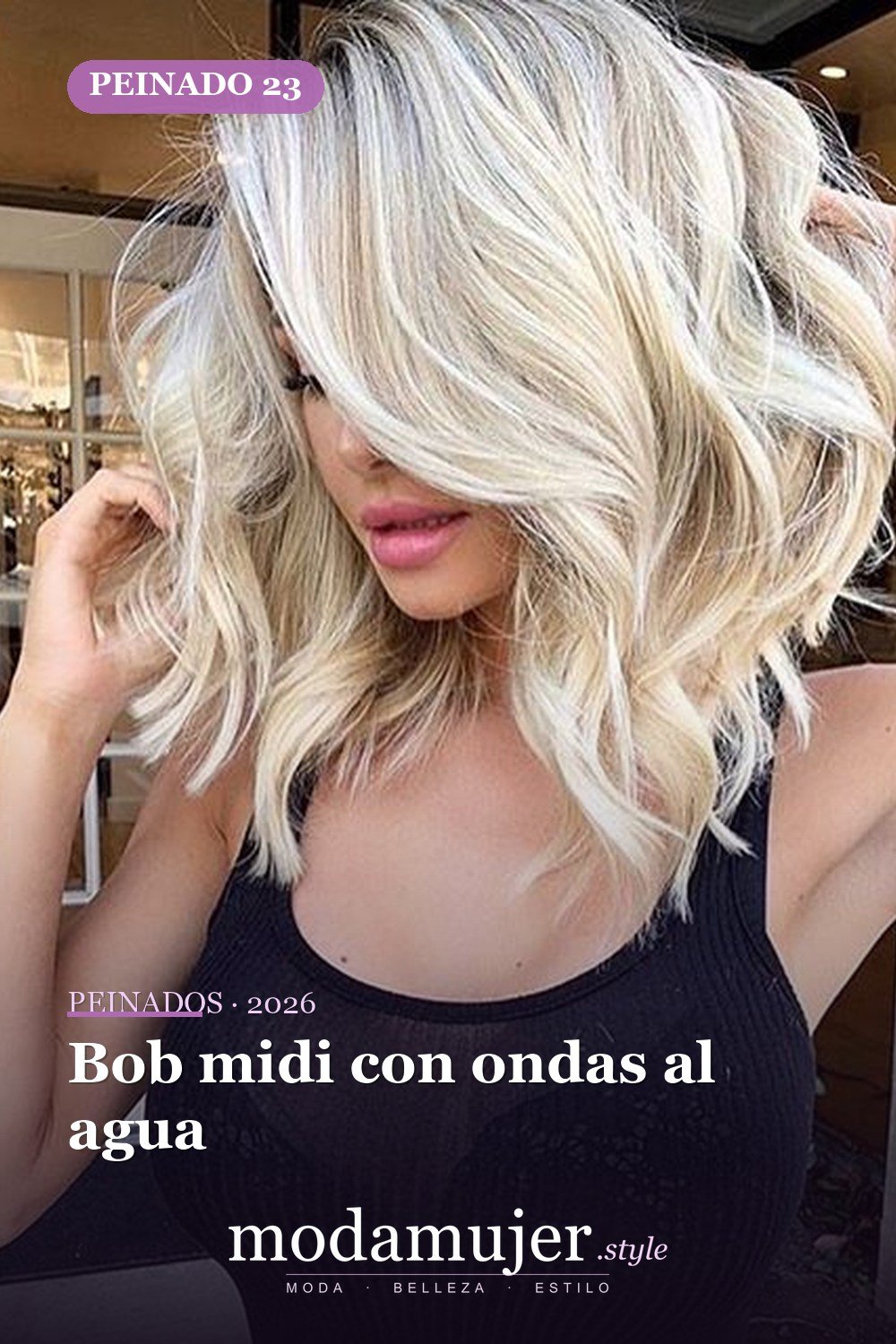 Bob midi con ondas al agua — 79 mejores y hermosos peinados de media longitud
