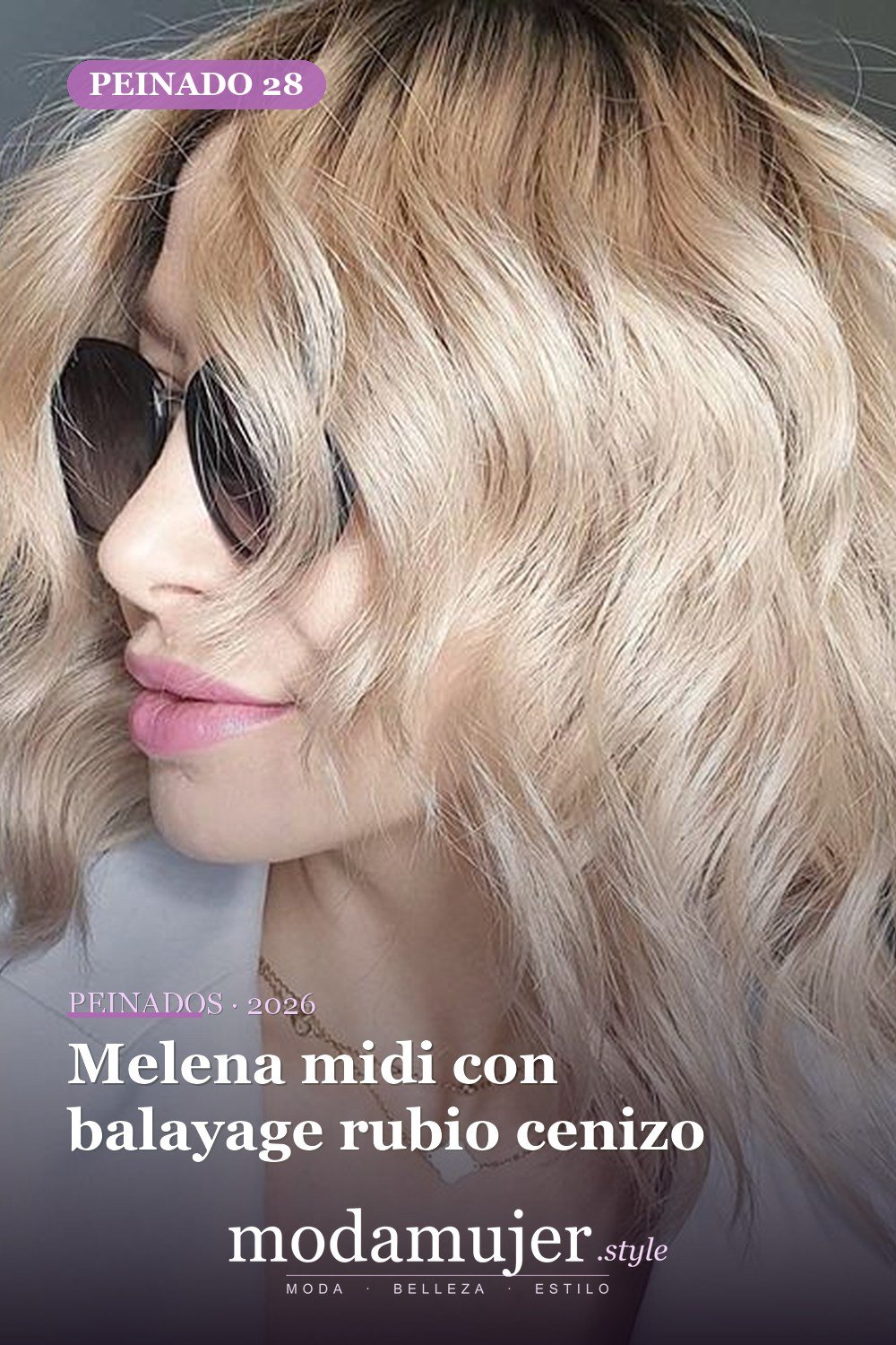 Melena midi con balayage rubio cenizo — 79 mejores y hermosos peinados de media longitud