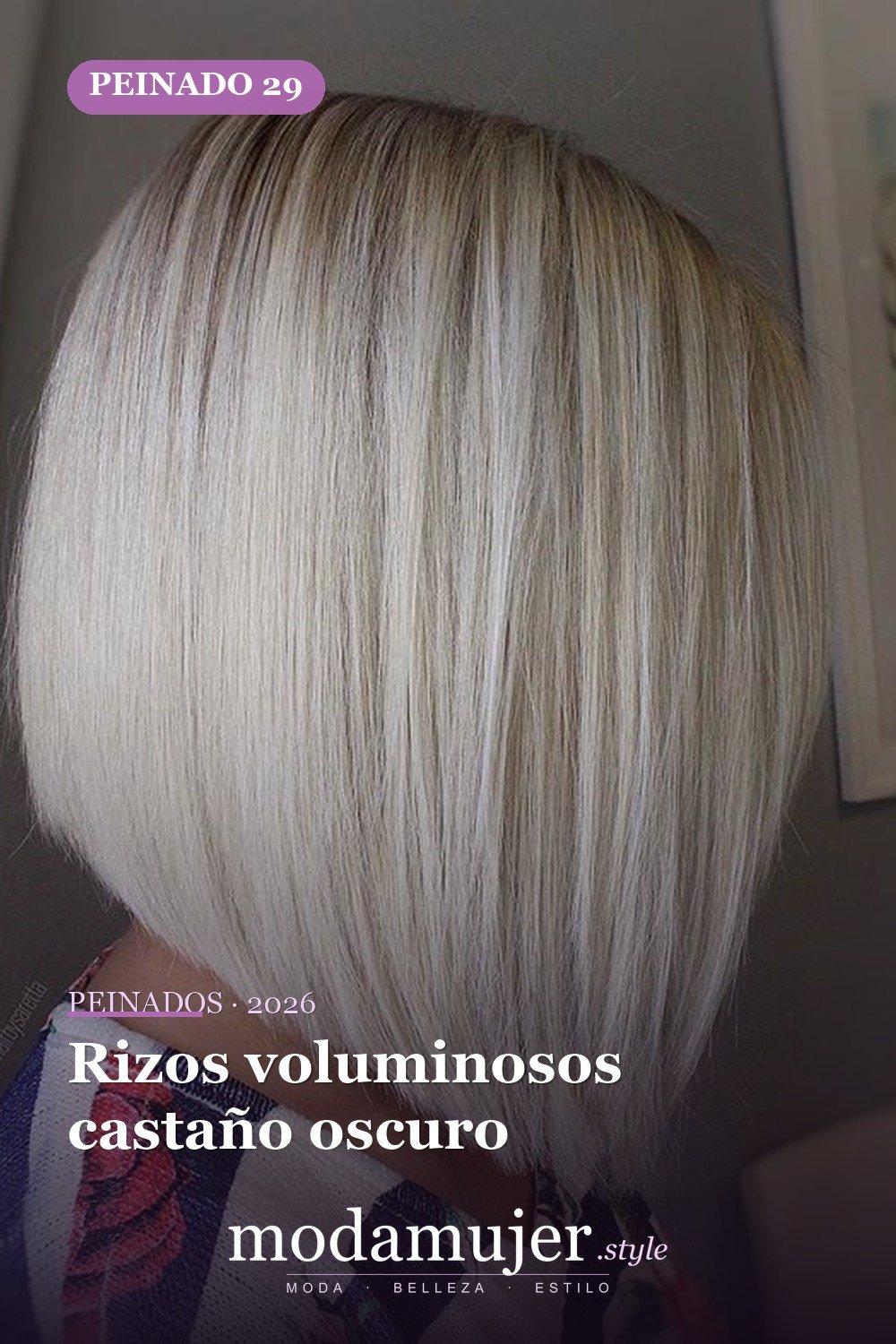 Rizos voluminosos castaño oscuro — 79 mejores y hermosos peinados de media longitud