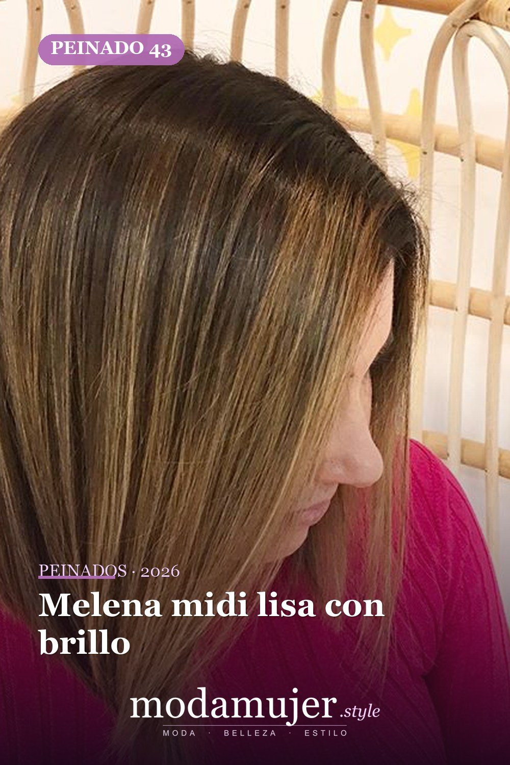 Melena midi lisa con brillo — 79 mejores y hermosos peinados de media longitud