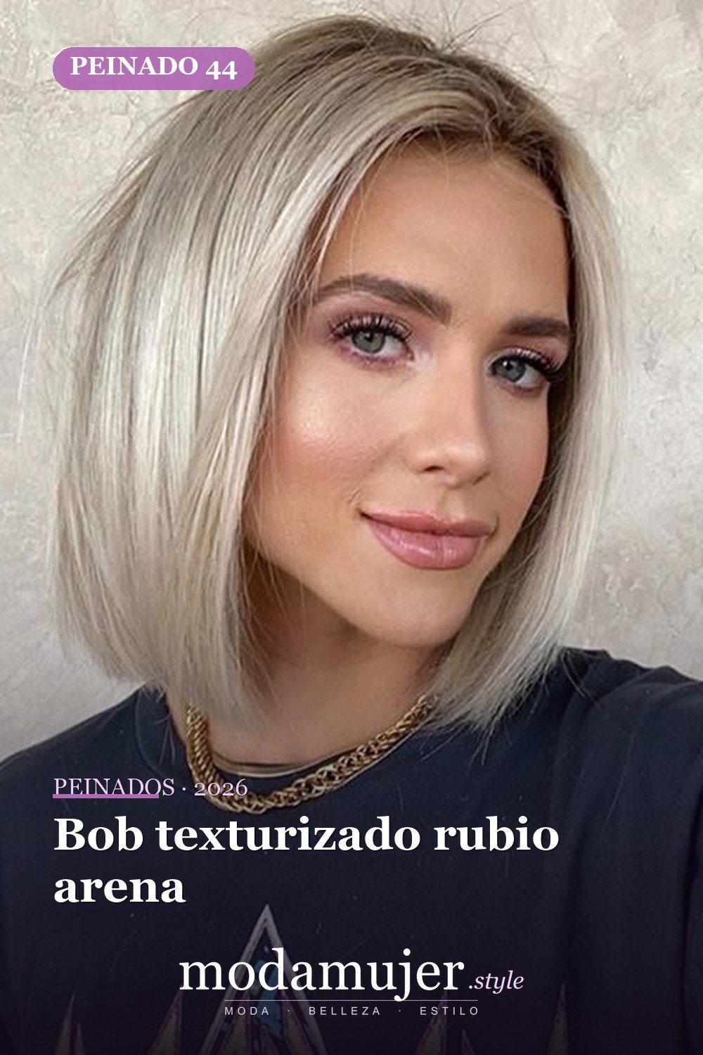Bob texturizado rubio arena — 79 mejores y hermosos peinados de media longitud