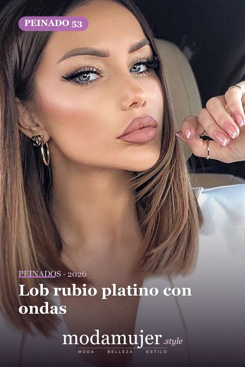 Lob rubio platino con ondas — 79 mejores y hermosos peinados de media longitud