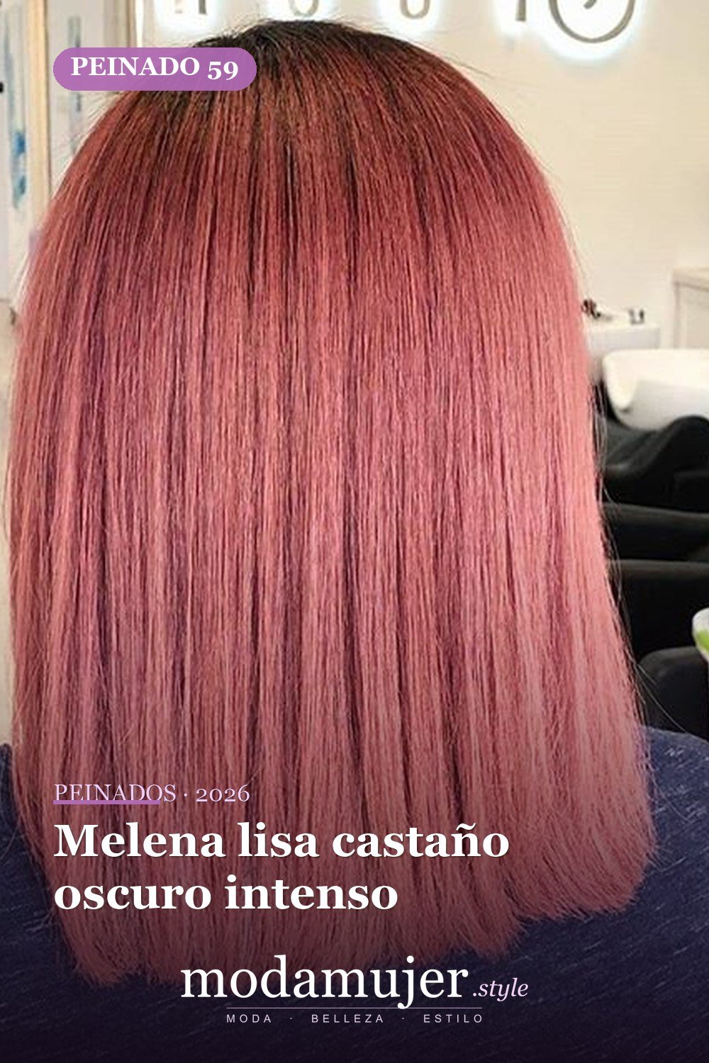 Melena lisa castaño oscuro intenso — 79 mejores y hermosos peinados de media longitud