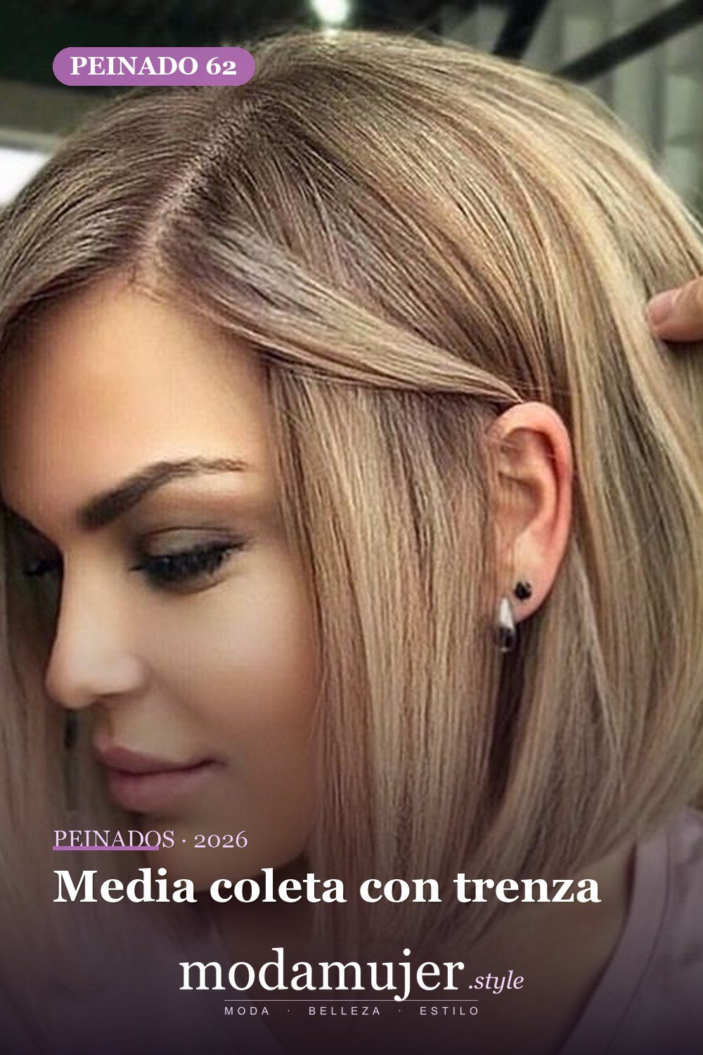 Media coleta con trenza — 79 mejores y hermosos peinados de media longitud