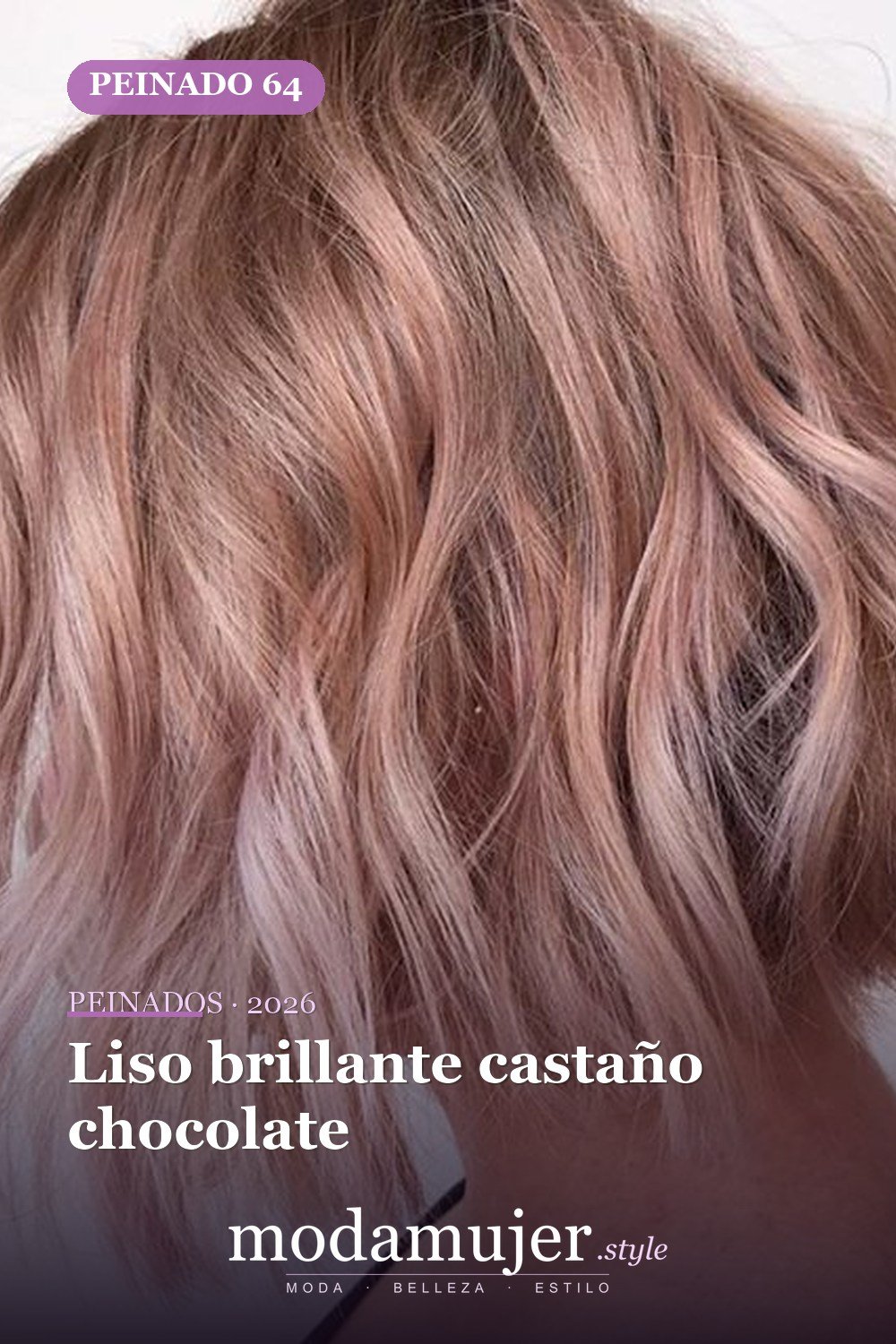 Liso brillante castaño chocolate — 79 mejores y hermosos peinados de media longitud