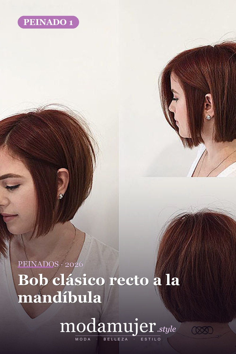 Bob clásico recto a la mandíbula — 80 mejores fotos de corte de pelo Bob