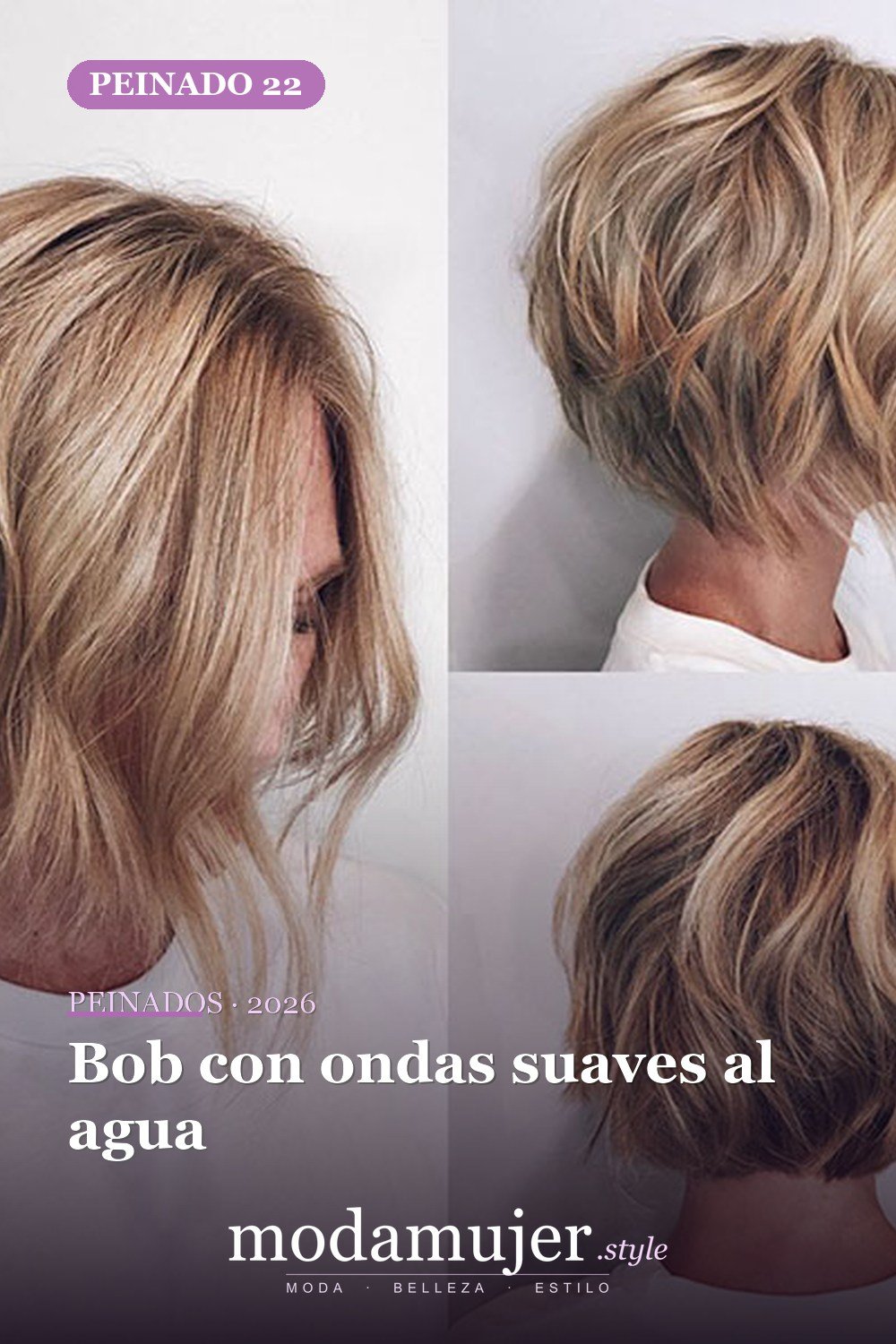 Bob con ondas suaves al agua — 80 mejores fotos de corte de pelo Bob
