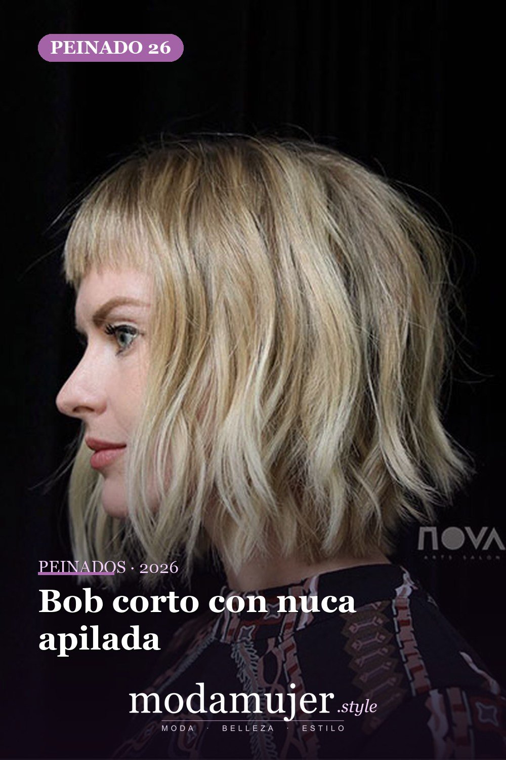 Bob corto con nuca apilada — 80 mejores fotos de corte de pelo Bob