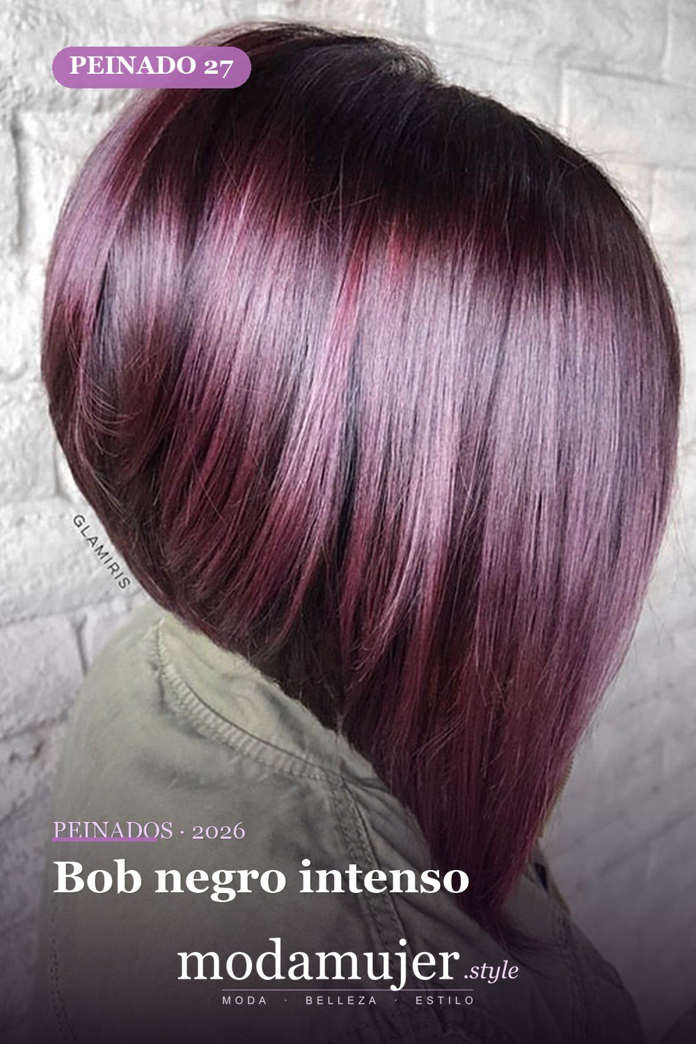 Bob negro intenso — 80 mejores fotos de corte de pelo Bob