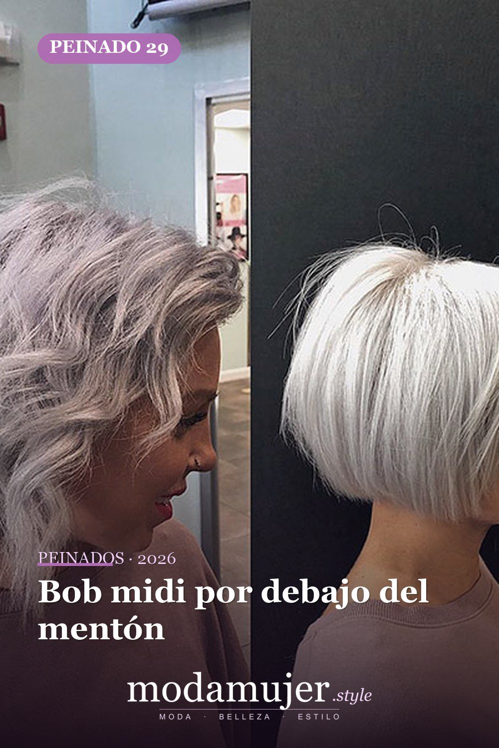 Bob midi por debajo del mentón — 80 mejores fotos de corte de pelo Bob