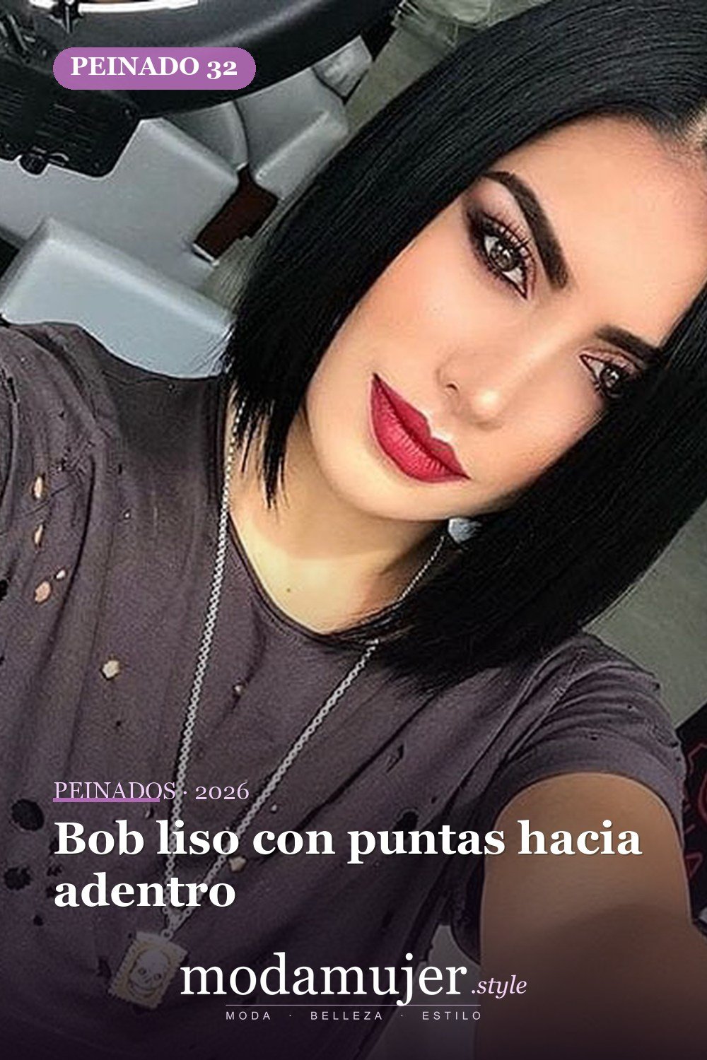 Bob liso con puntas hacia adentro — 80 mejores fotos de corte de pelo Bob