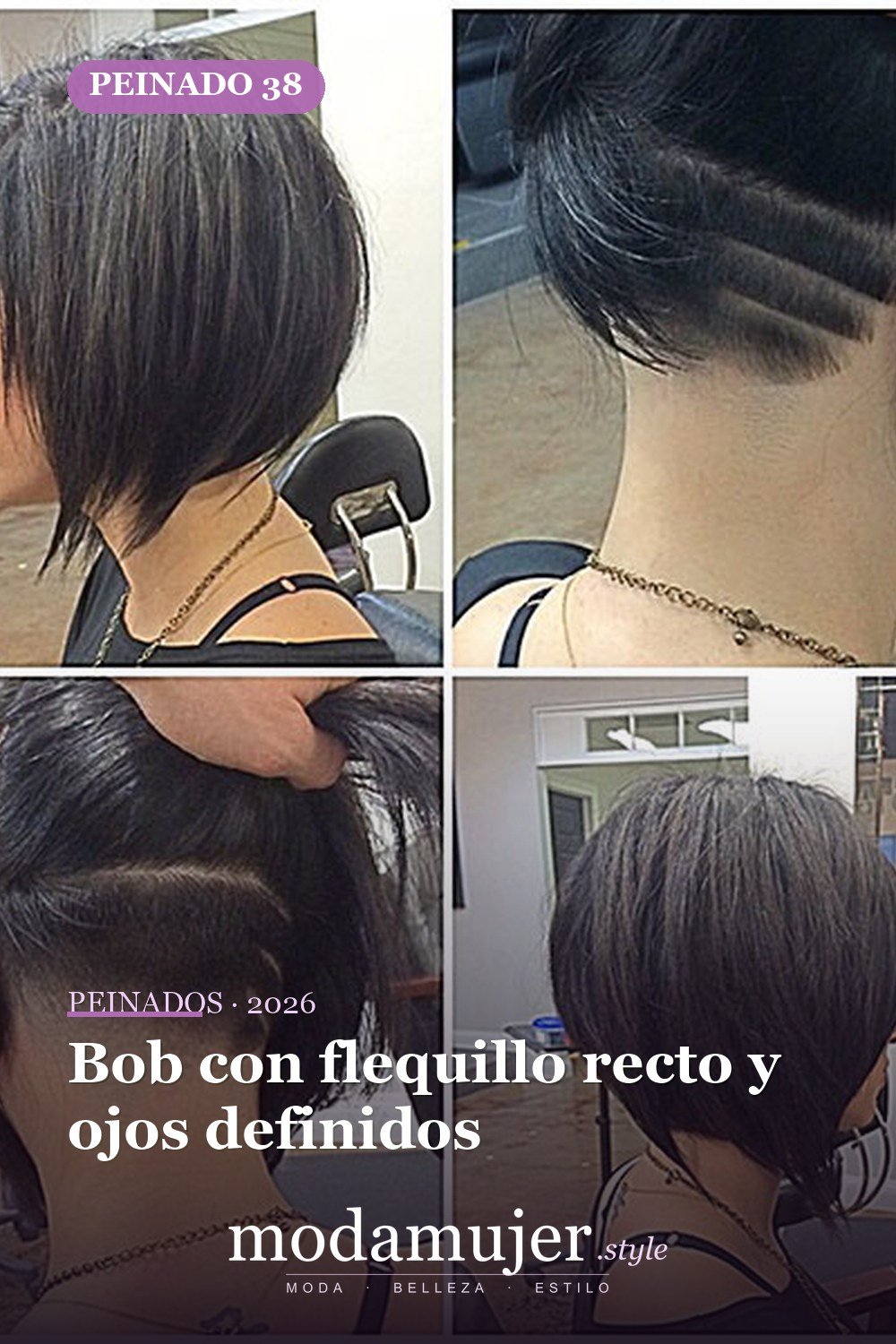 Bob con flequillo recto y ojos definidos — 80 mejores fotos de corte de pelo Bob
