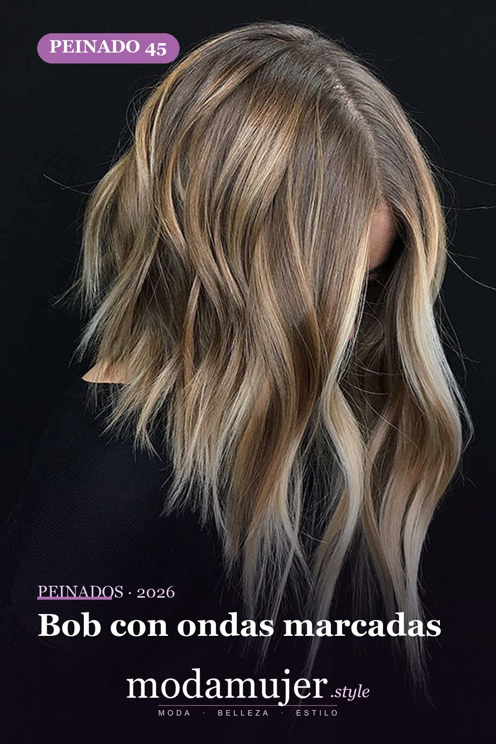Bob con ondas marcadas — 80 mejores fotos de corte de pelo Bob