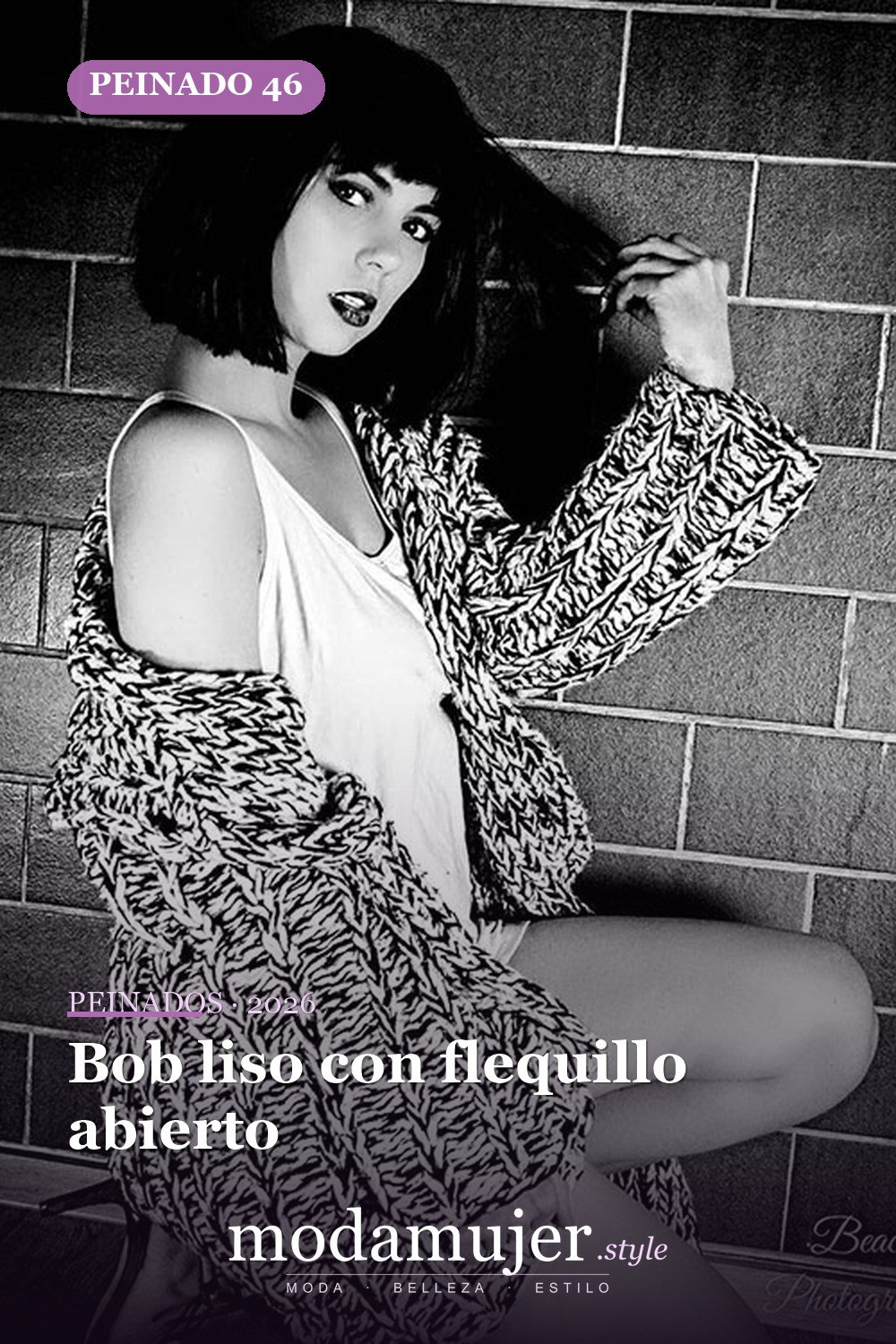 Bob liso con flequillo abierto — 80 mejores fotos de corte de pelo Bob