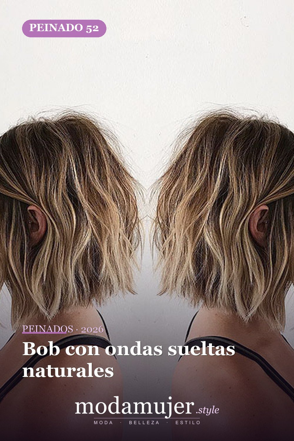 Bob con ondas sueltas naturales — 80 mejores fotos de corte de pelo Bob
