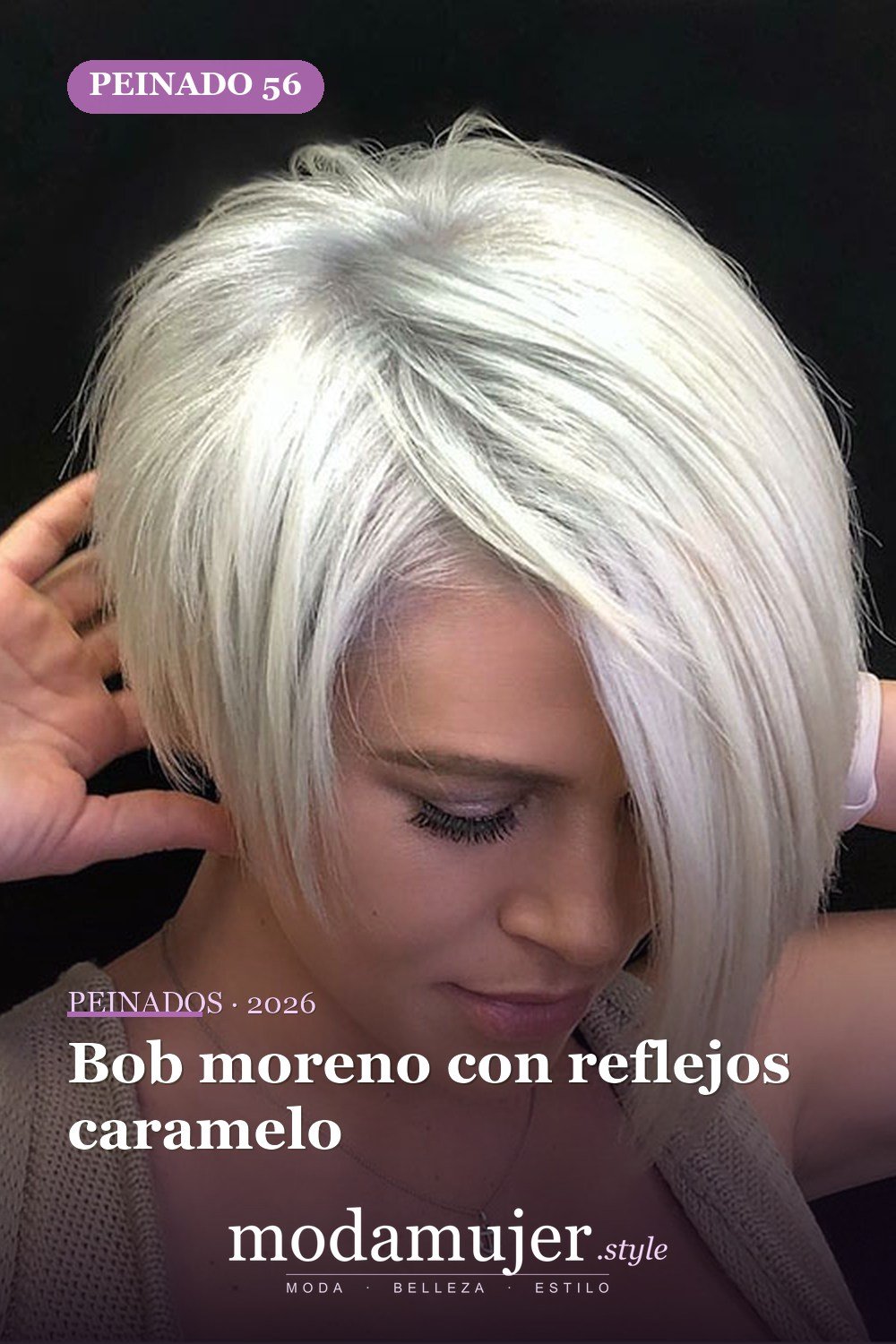 Bob moreno con reflejos caramelo — 80 mejores fotos de corte de pelo Bob
