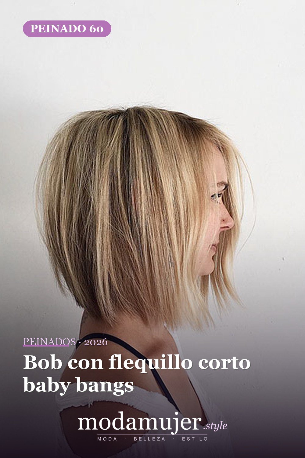 Bob con flequillo corto baby bangs — 80 mejores fotos de corte de pelo Bob