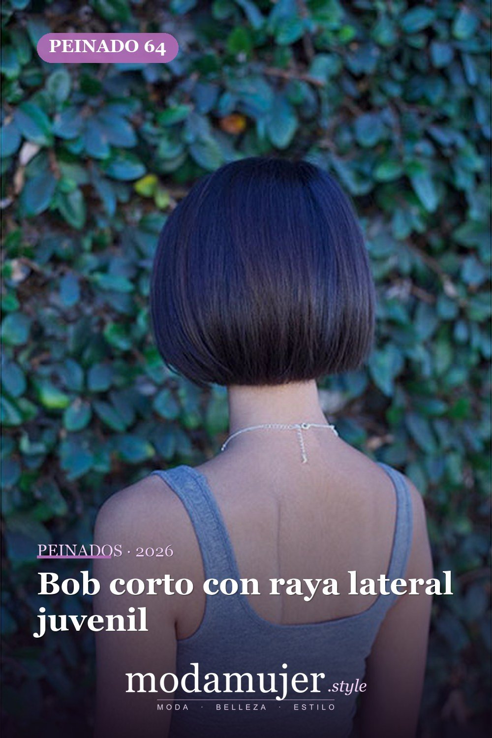 Bob corto con raya lateral juvenil — 80 mejores fotos de corte de pelo Bob