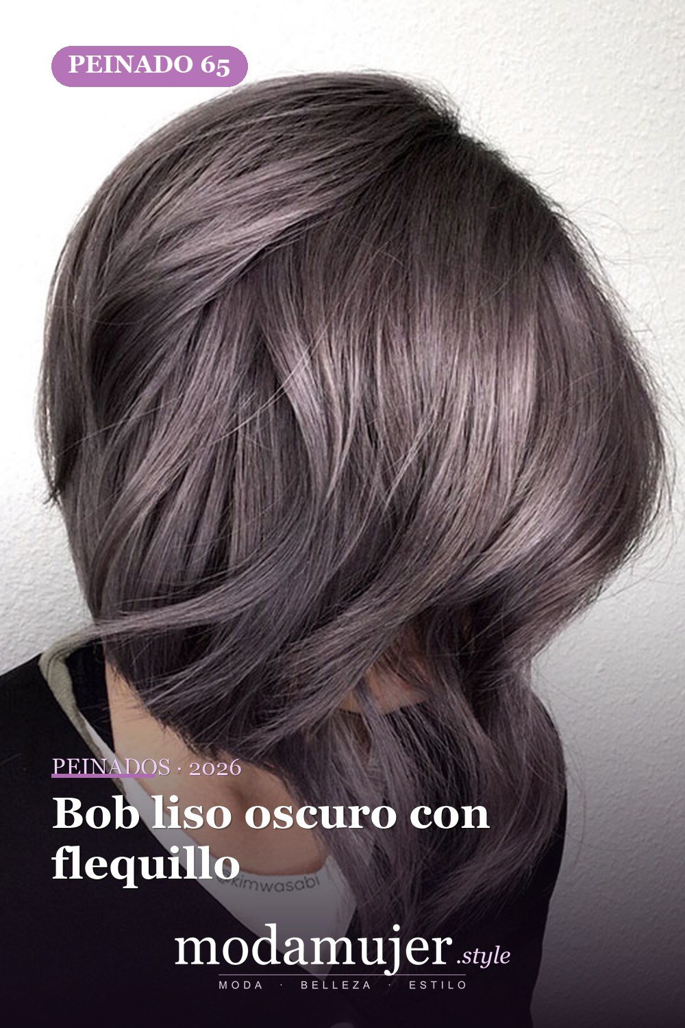 Bob liso oscuro con flequillo — 80 mejores fotos de corte de pelo Bob
