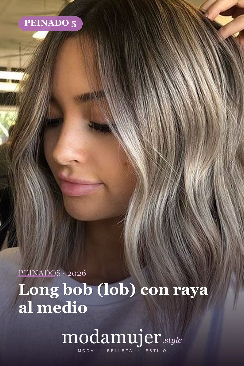 Long bob (lob) con raya al medio — 80 Peinados Nuevos para Mujer para Cada Forma de Rostro