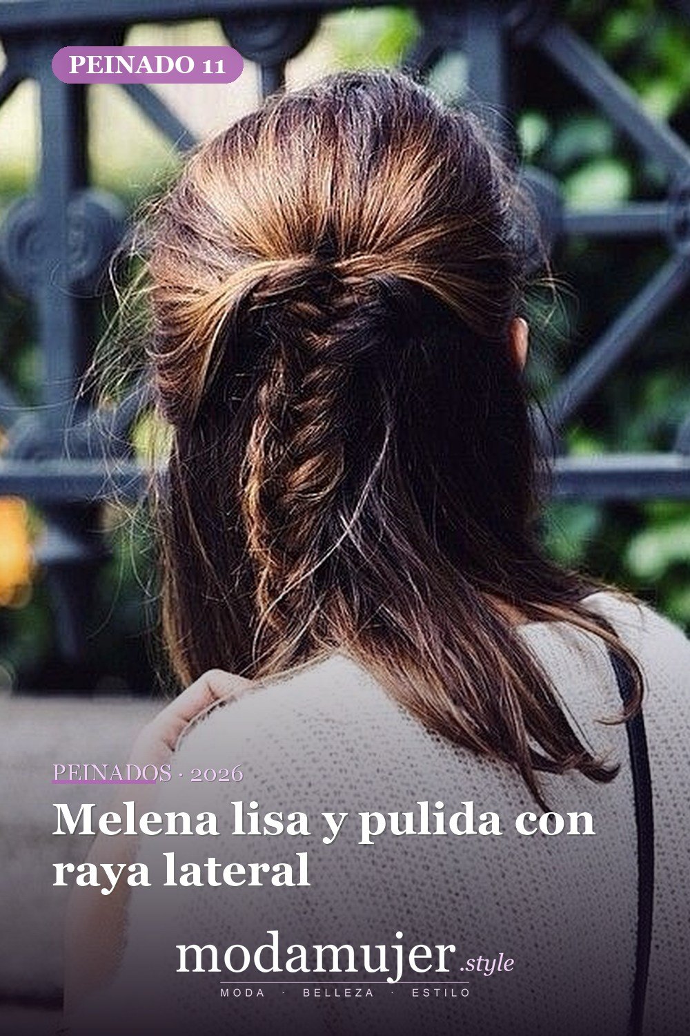 Melena lisa y pulida con raya lateral — 80 Peinados Nuevos para Mujer para Cada Forma de Rostro