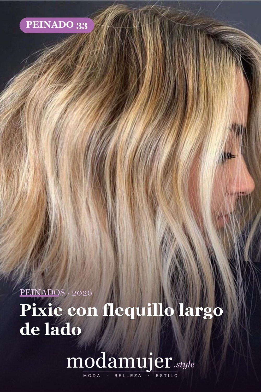 Pixie con flequillo largo de lado — 80 Peinados Nuevos para Mujer para Cada Forma de Rostro