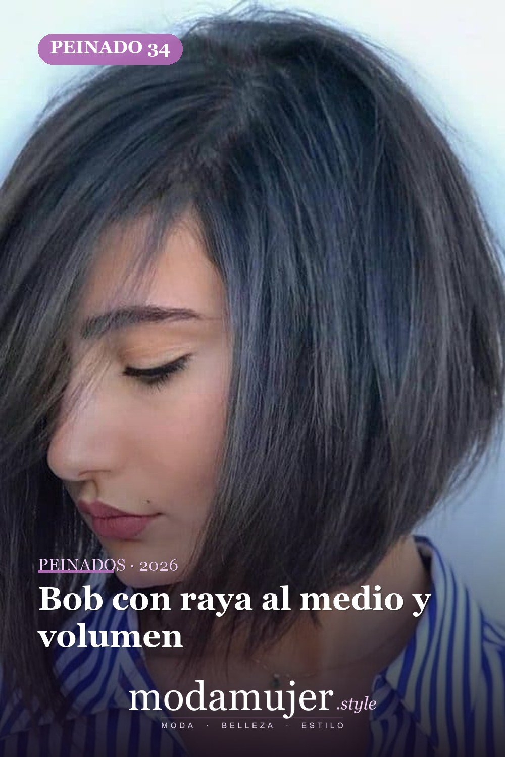 Bob con raya al medio y volumen — 80 Peinados Nuevos para Mujer para Cada Forma de Rostro