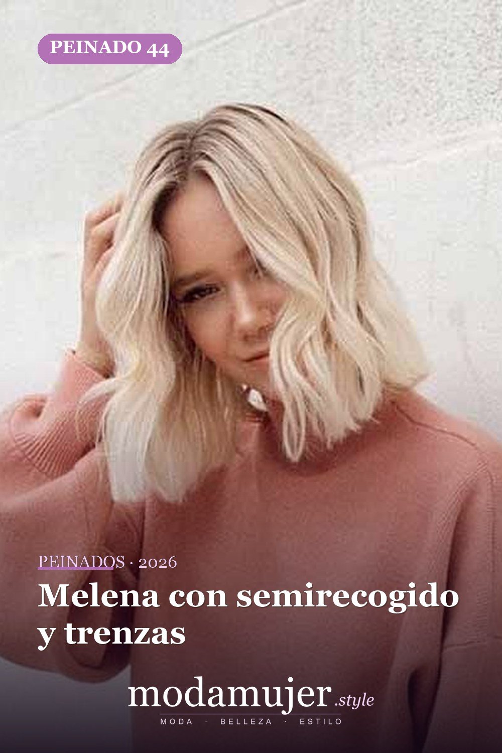 Melena con semirecogido y trenzas — 80 Peinados Nuevos para Mujer para Cada Forma de Rostro