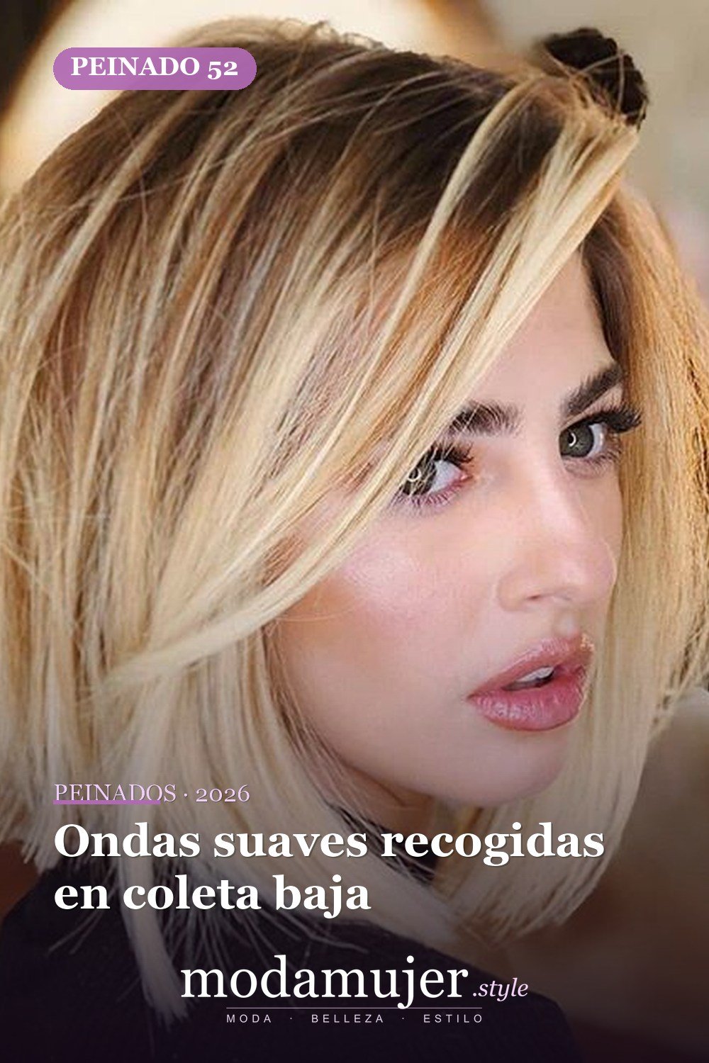 Ondas suaves recogidas en coleta baja — 80 Peinados Nuevos para Mujer para Cada Forma de Rostro