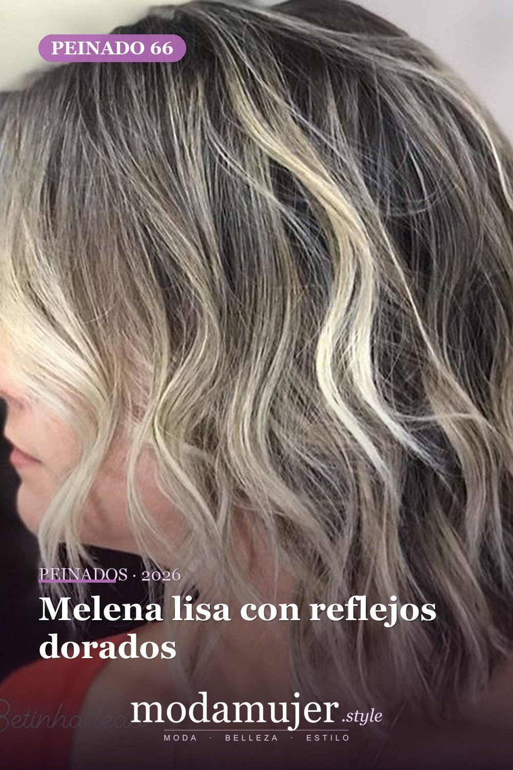 Melena lisa con reflejos dorados — 80 Peinados Nuevos para Mujer para Cada Forma de Rostro