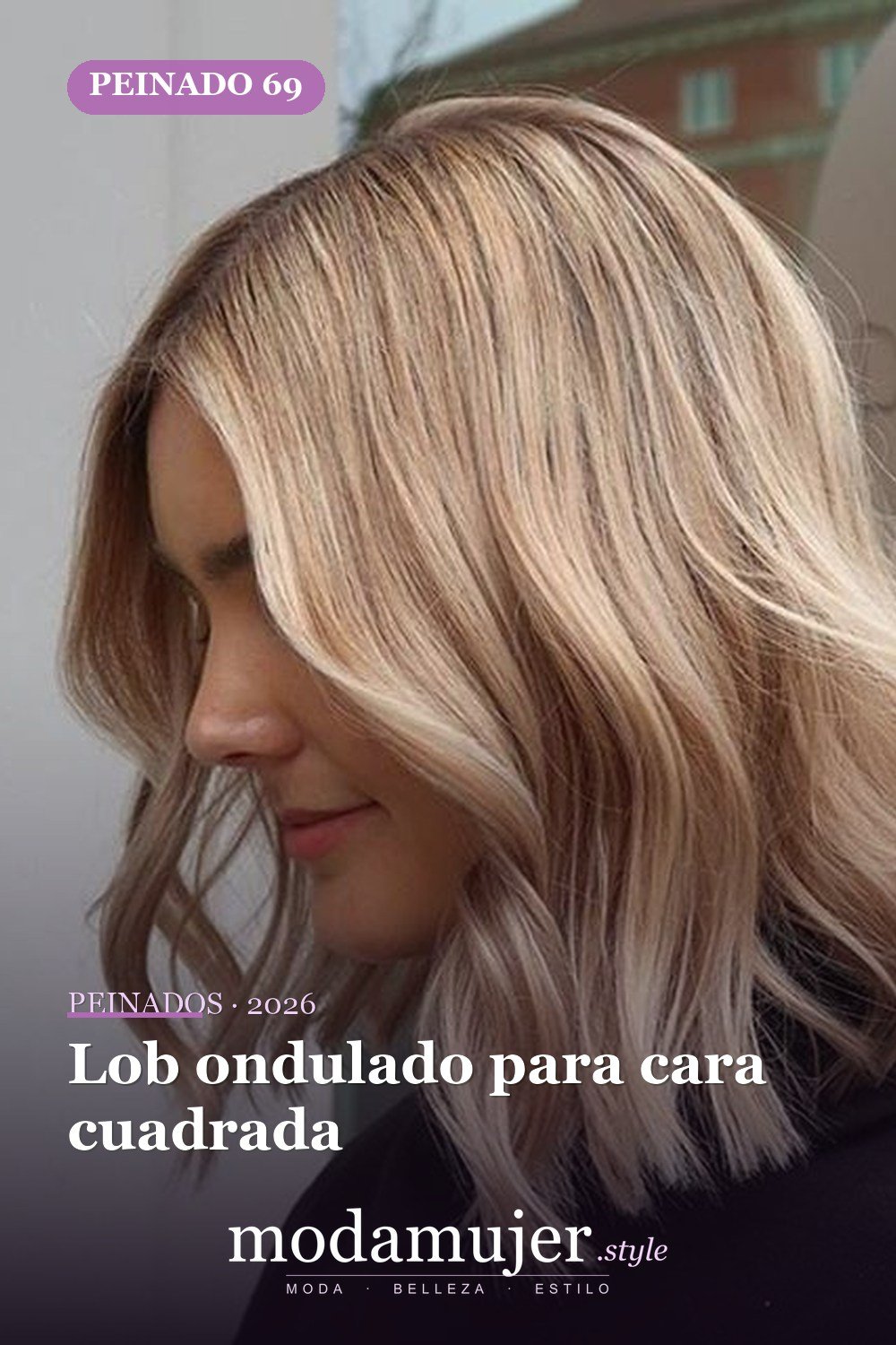 Lob ondulado para cara cuadrada — 80 Peinados Nuevos para Mujer para Cada Forma de Rostro