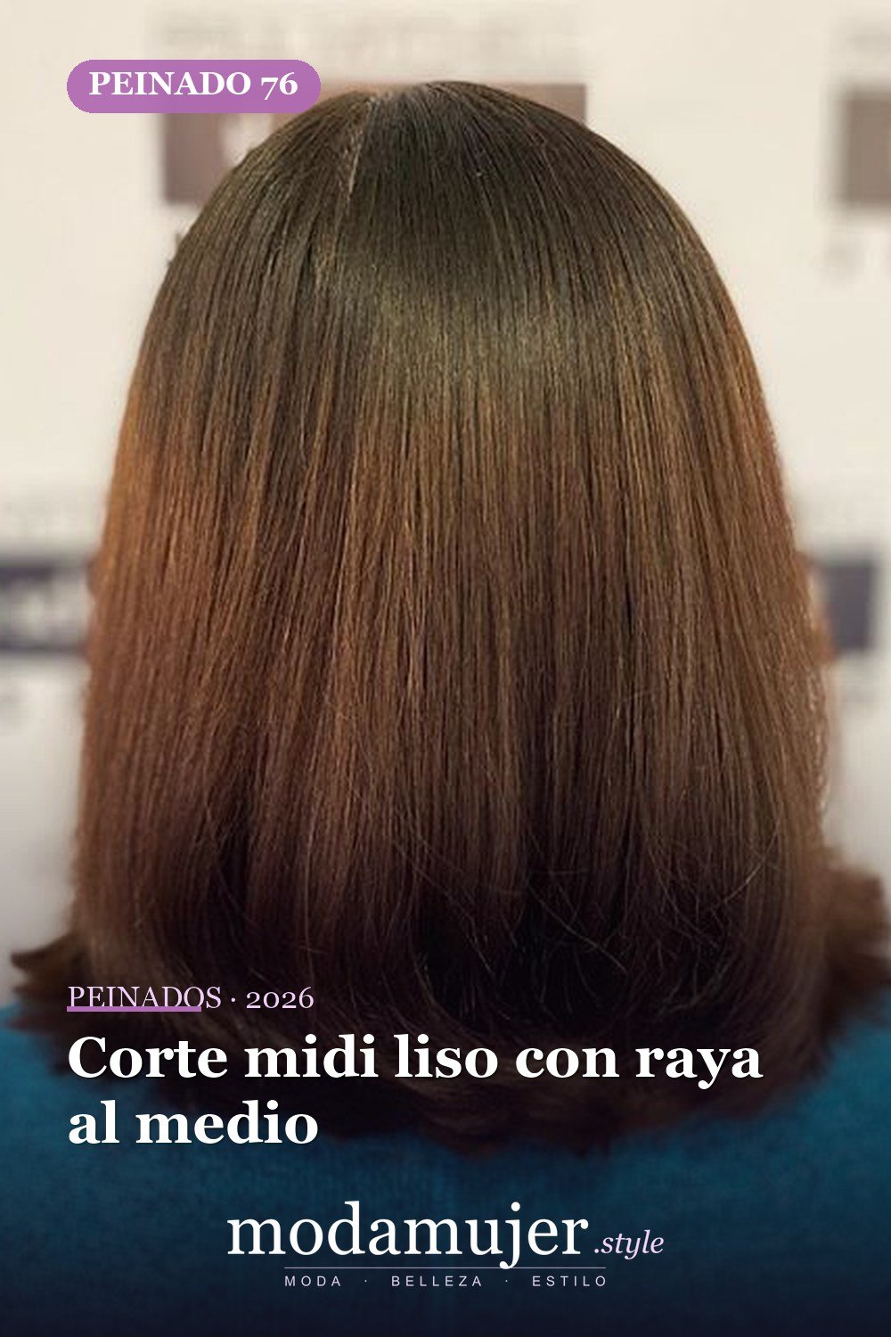 Corte midi liso con raya al medio — 80 Peinados Nuevos para Mujer para Cada Forma de Rostro