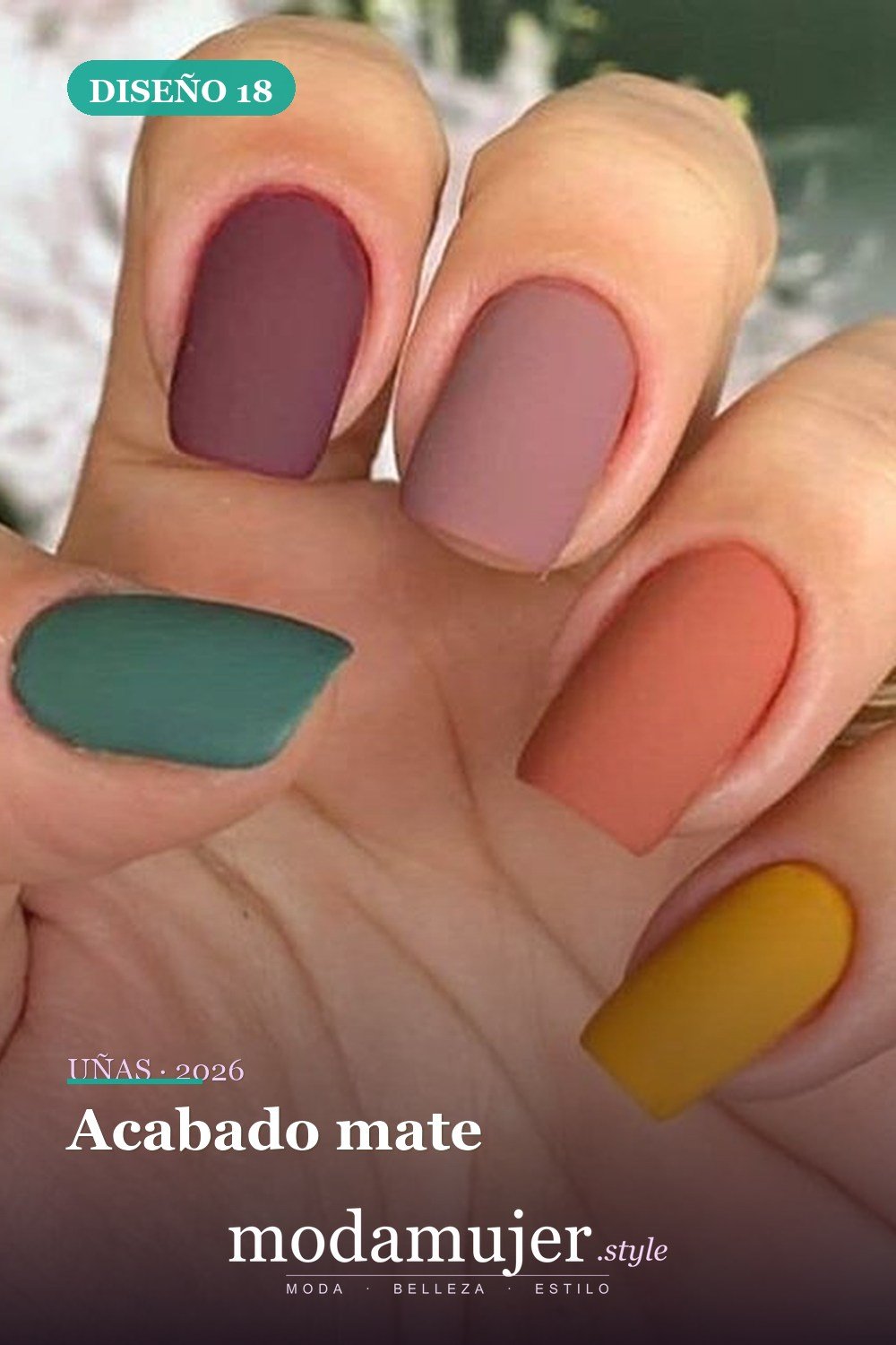 Acabado mate — 81 Diseños de uñas fáciles para principiantes
