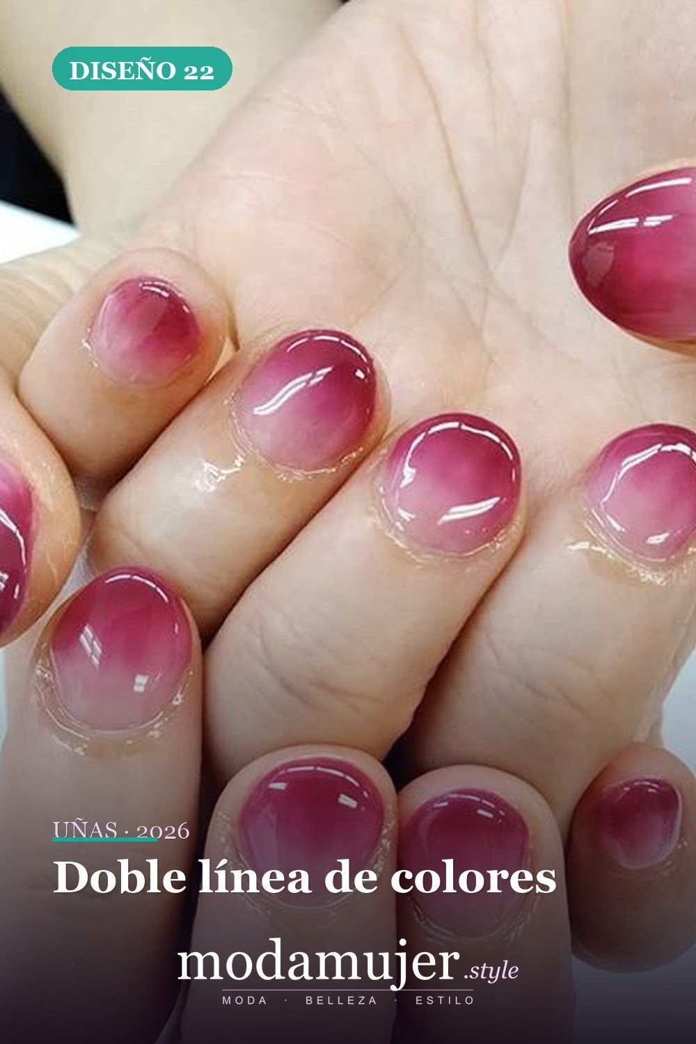 Doble línea de colores — 81 Diseños de uñas fáciles para principiantes