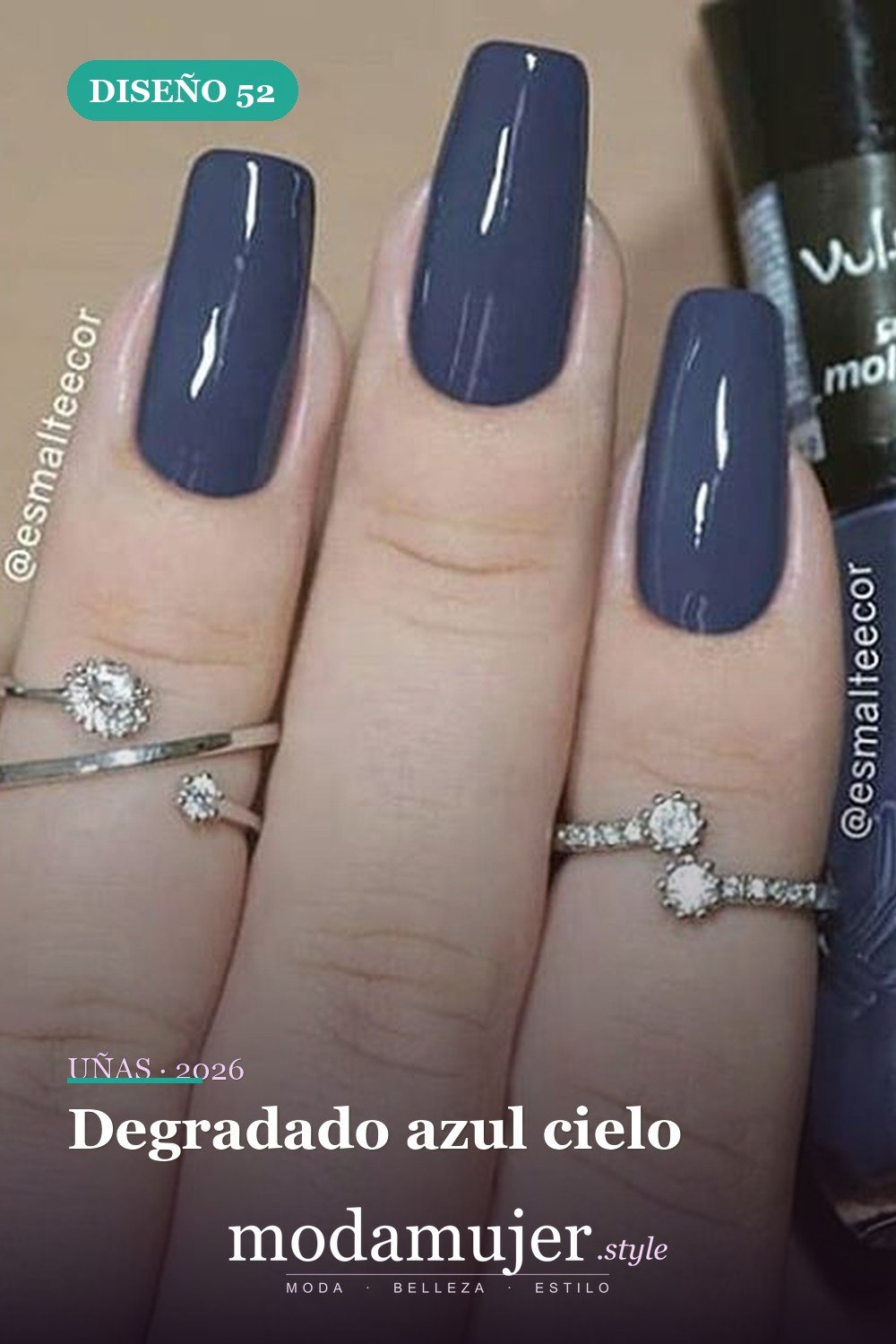 Degradado azul cielo — 81 Diseños de uñas fáciles para principiantes