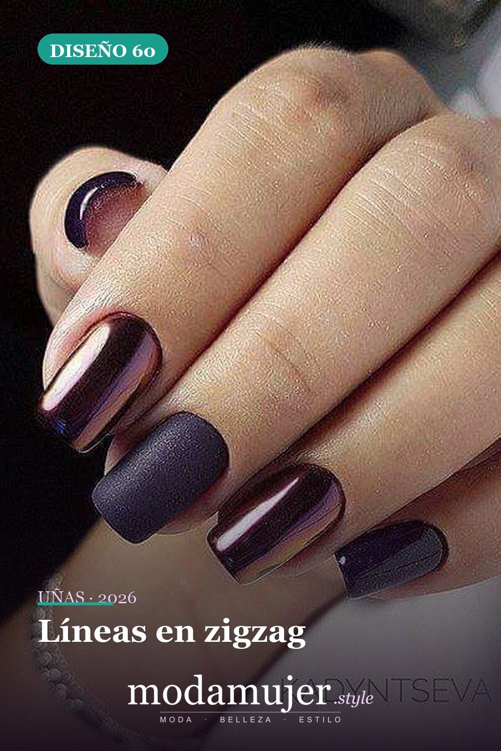 Líneas en zigzag — 81 Diseños de uñas fáciles para principiantes
