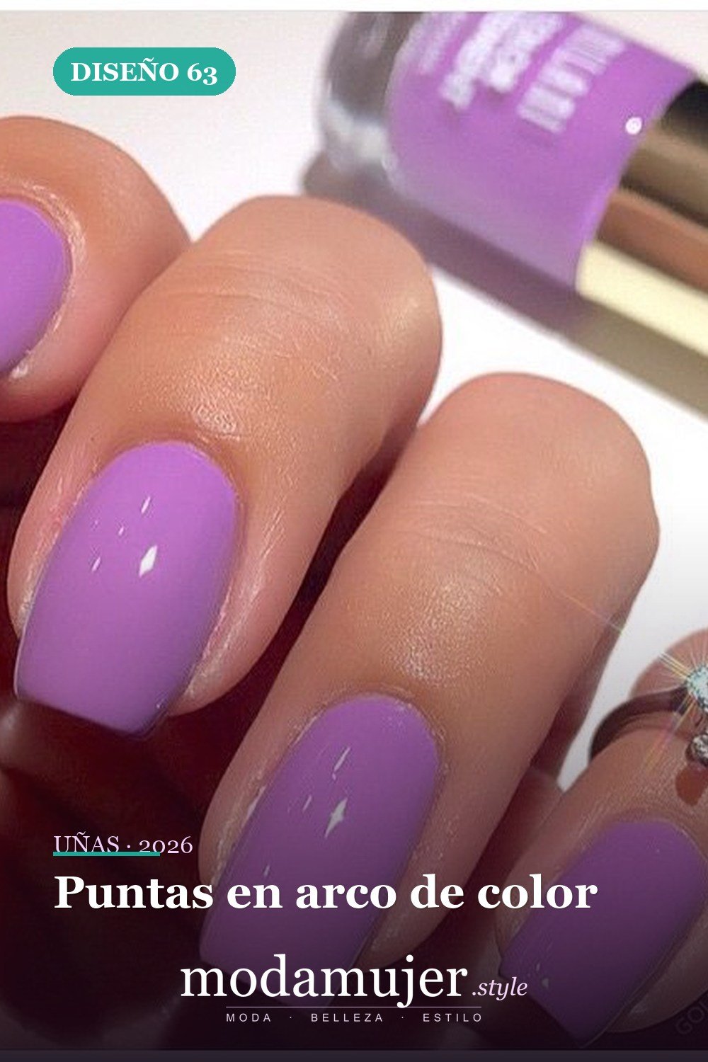 Puntas en arco de color — 81 Diseños de uñas fáciles para principiantes