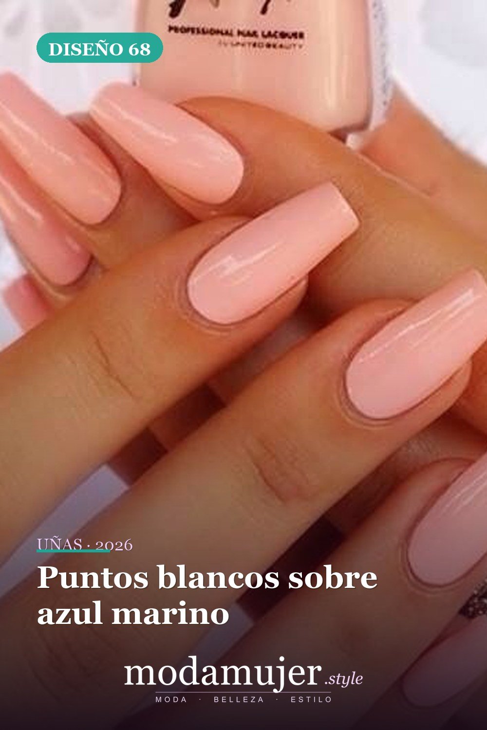 Puntos blancos sobre azul marino — 81 Diseños de uñas fáciles para principiantes