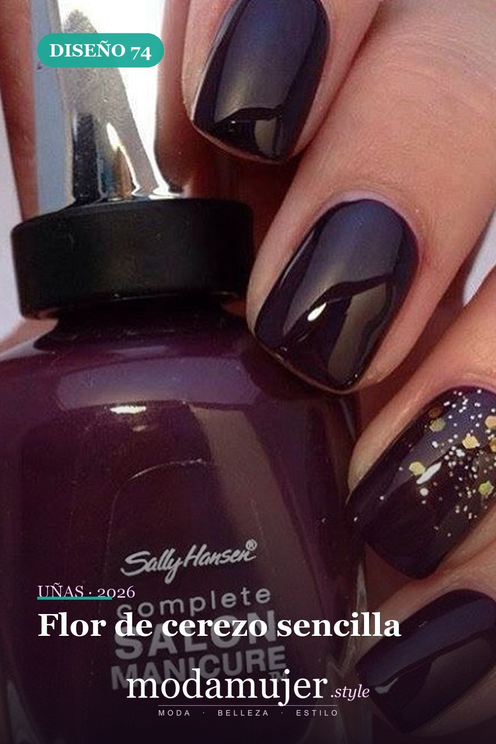 Flor de cerezo sencilla — 81 Diseños de uñas fáciles para principiantes