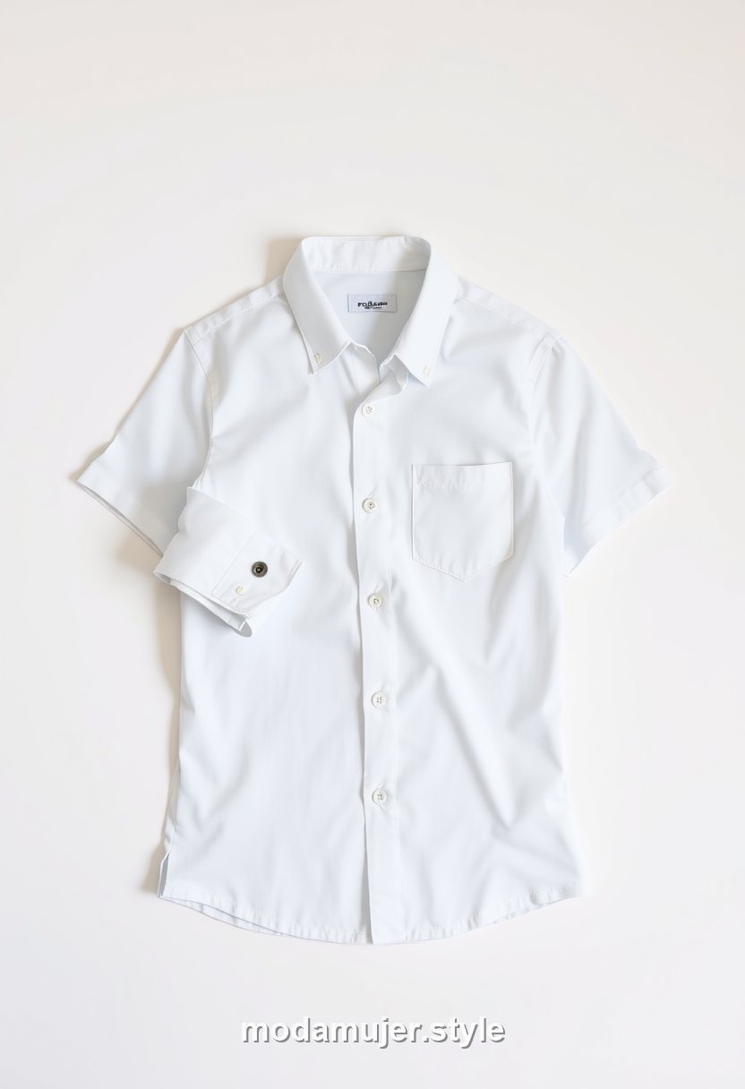Camisa blanca clásica de popelín
