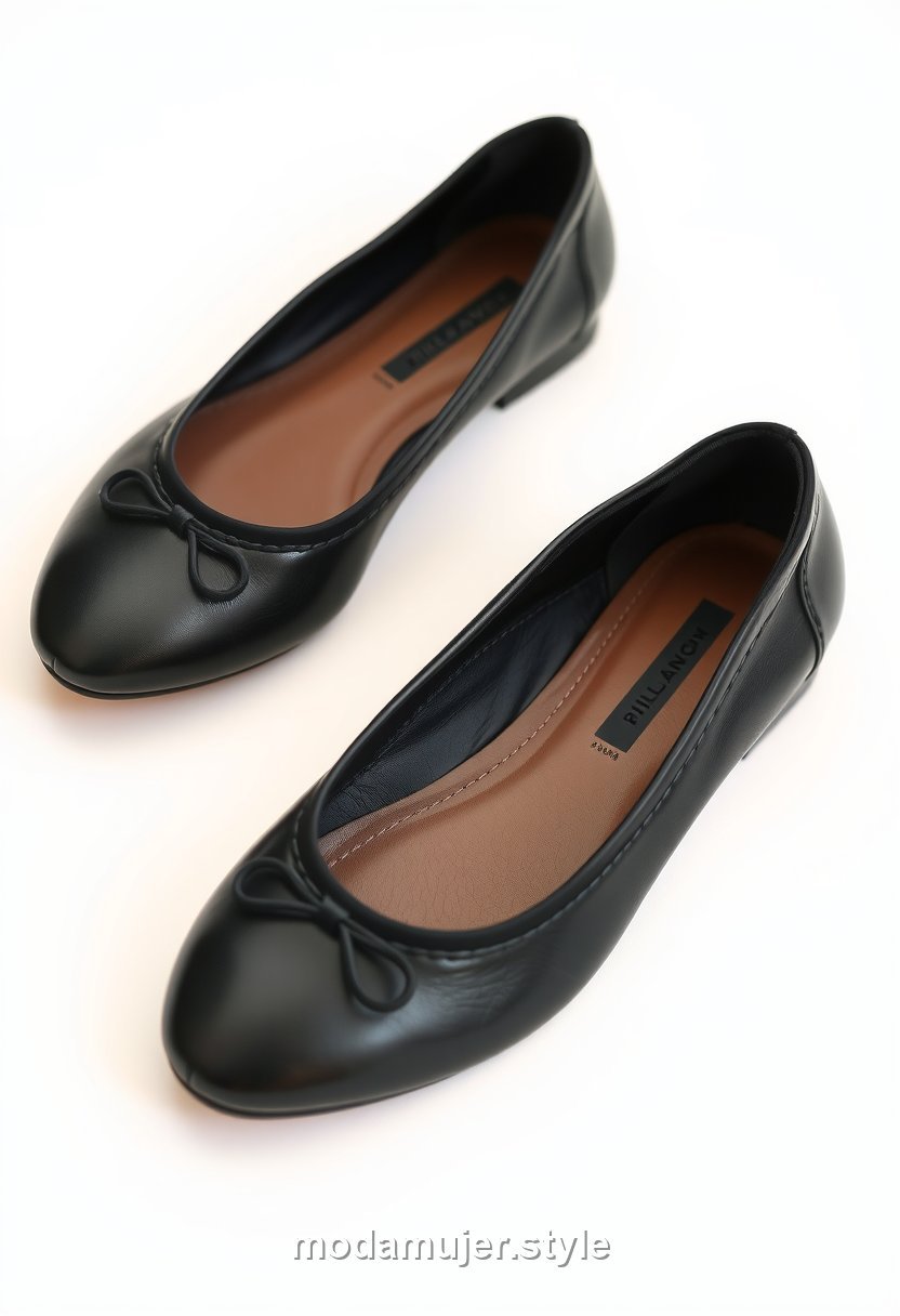 Bailarinas negras de piel planas